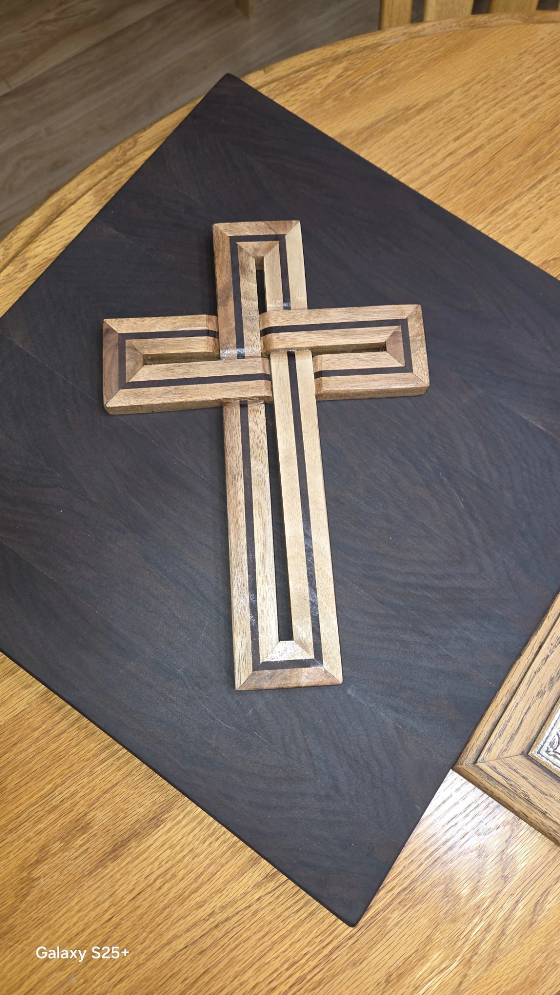 Handcrafted Woven Wood Cross