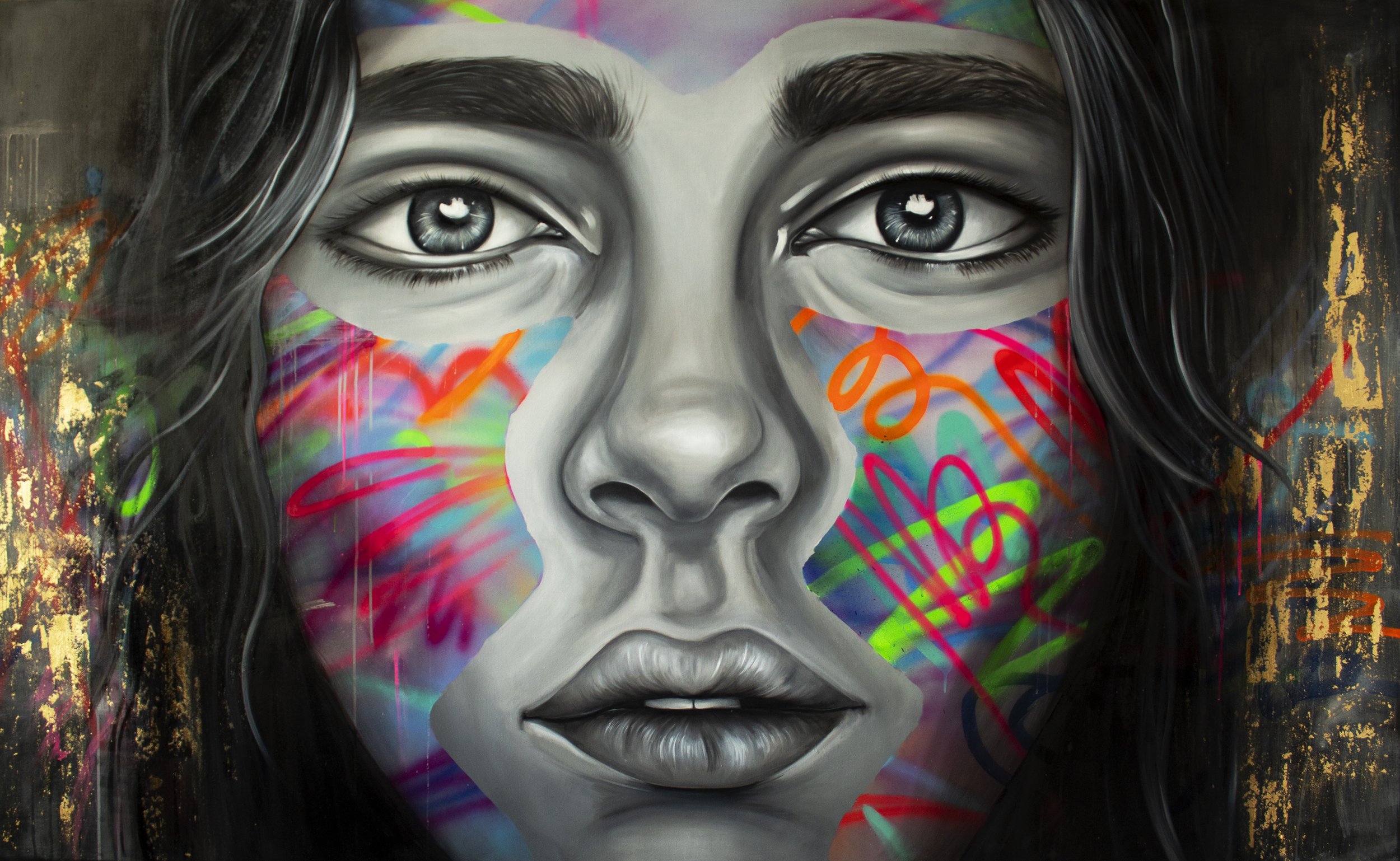 Echoes of Neon - 2.00m x 1.10m