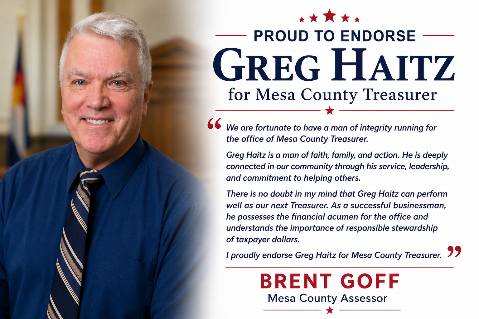 Brent Goff, Mesa County Assessor