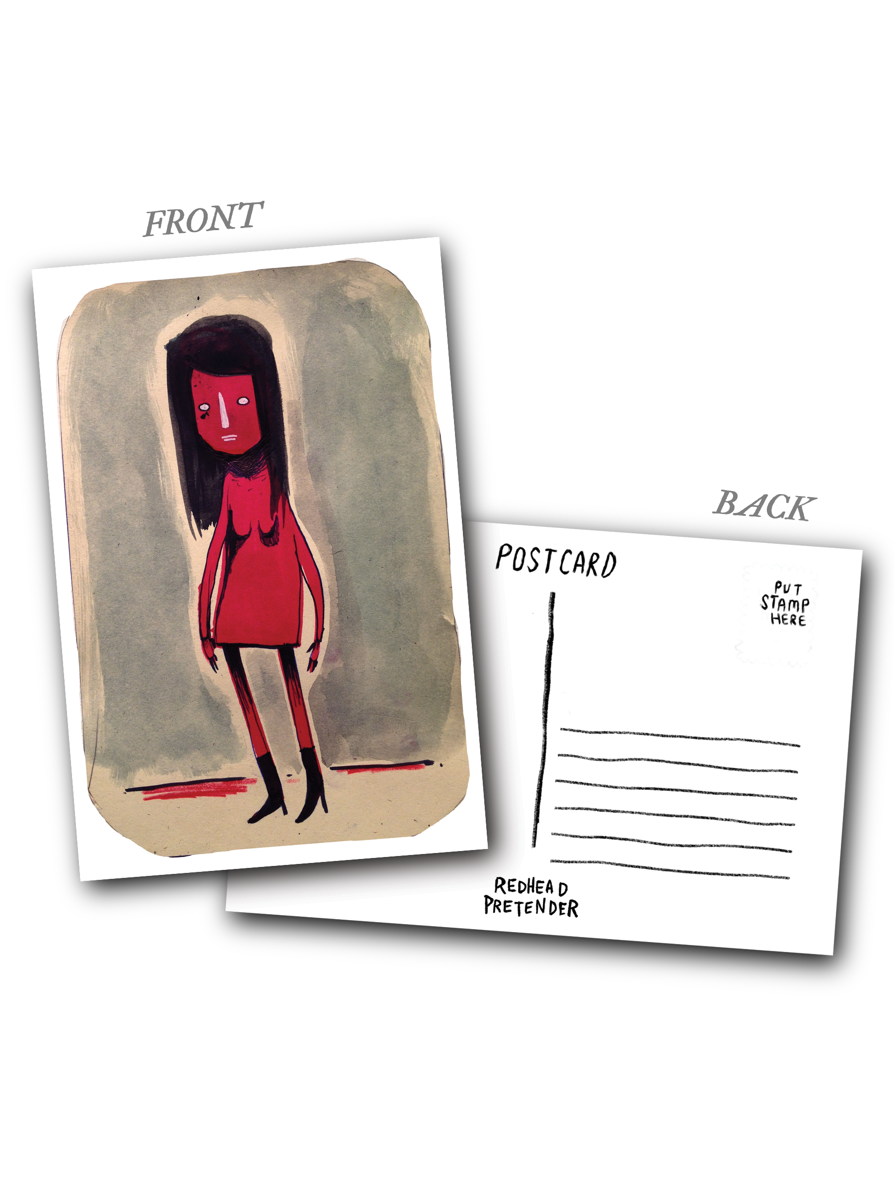 Red Girl ✶ Postcard