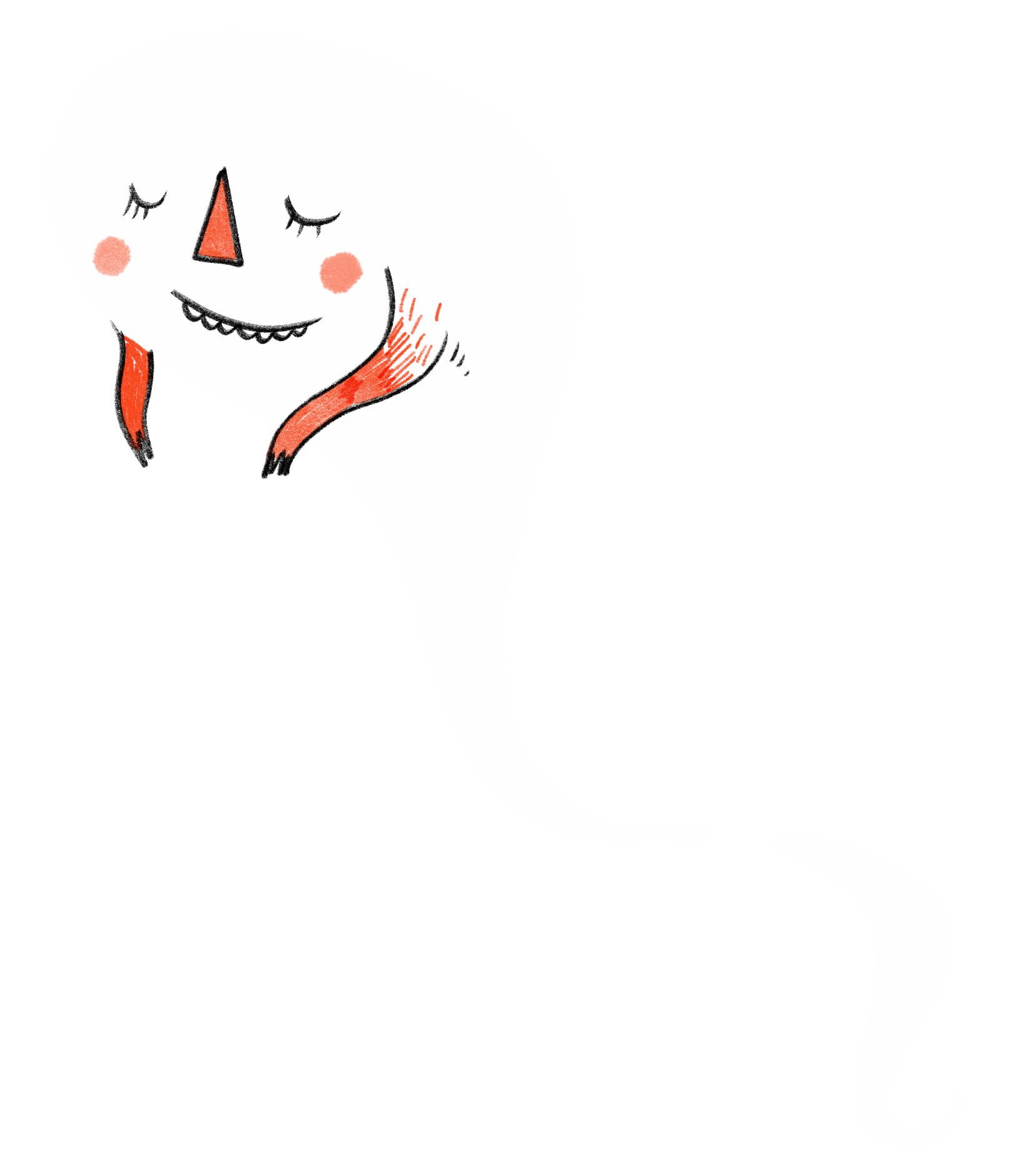 Cute illustrated sheep with closed eyes, red cheeks, and a small smile, resting its head on its hand.