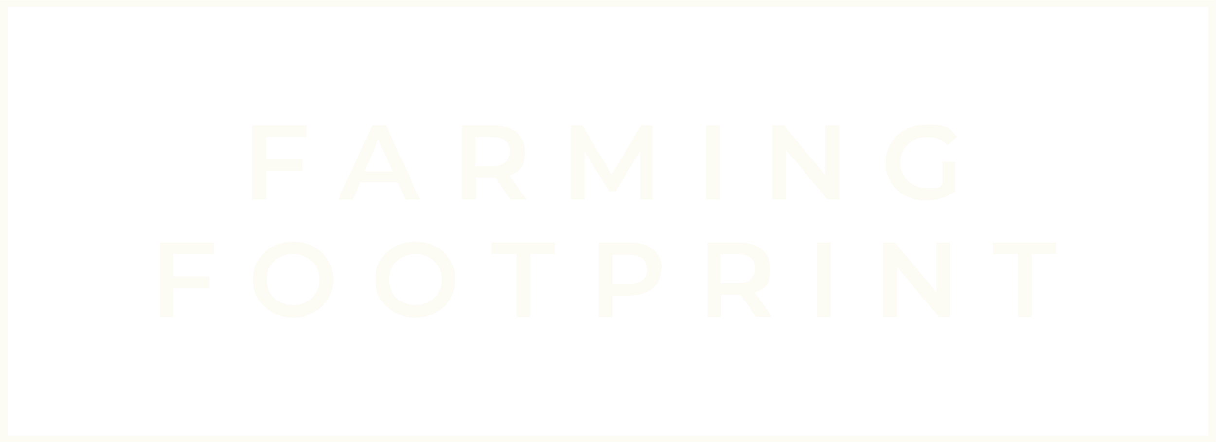 Text overlay reading 'Farming Footprint' on a black background with a white border.