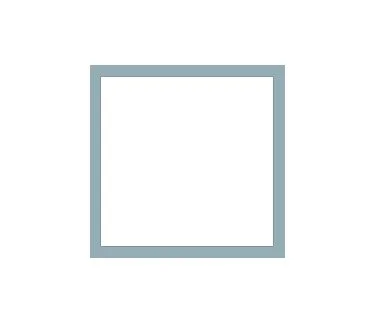 Empty square frame with a light teal border on a white background.