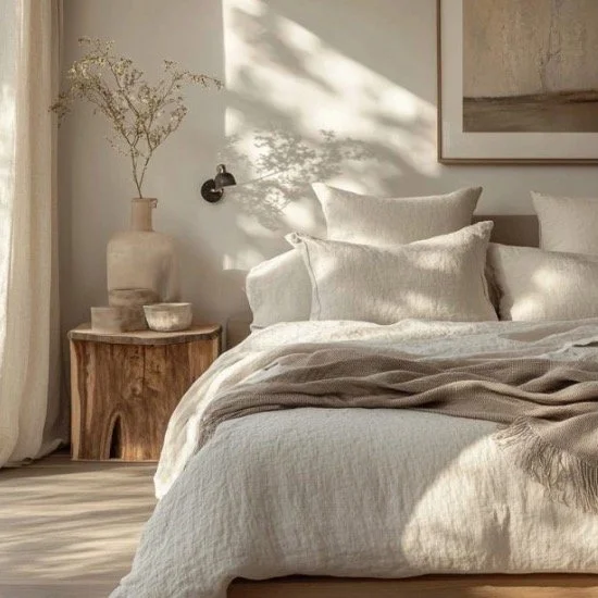 A neutral colour palette combined with layered textures evokes simple, refined elegance&mdash;bringing a sense of calm and relaxation to the space.#InteriorStyling #HomeInspo #FurnitureStyling #BudgetInteriorDecor