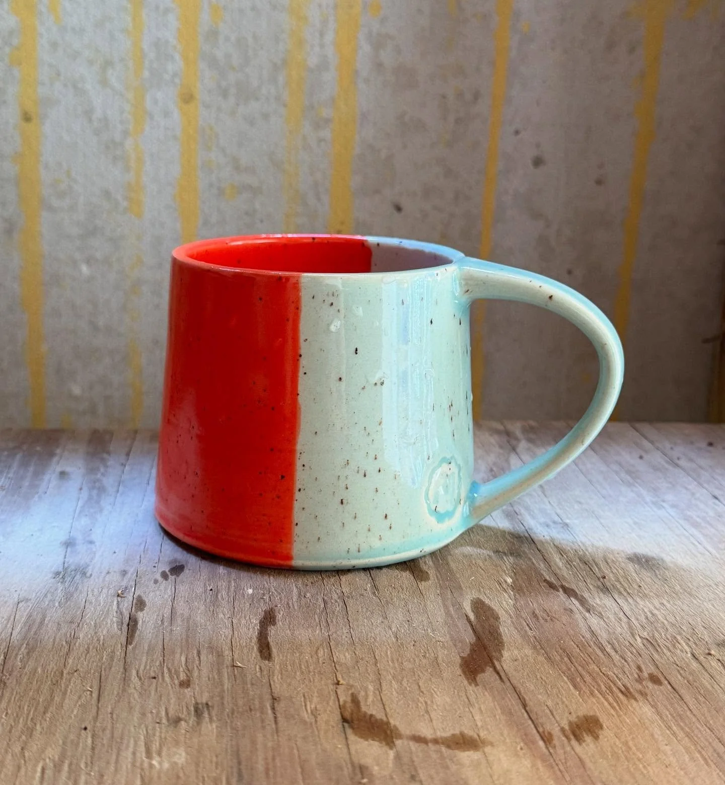 Color blocking  #pottery #ceramics #mug