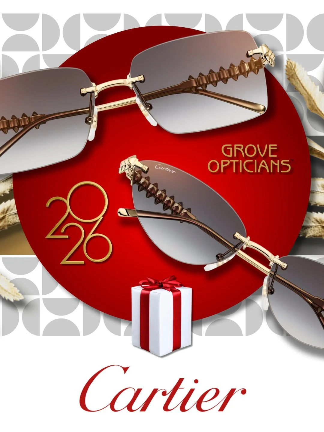 Clash de Cartier jewelry codes, such as studs and clous carr&eacute;s, lend elegance and style to this new eyewear collection. Precious creations that reflect the duality of the emblematic Cartier jewelry world.

Clash de Cartier sunglasses, rimless 
