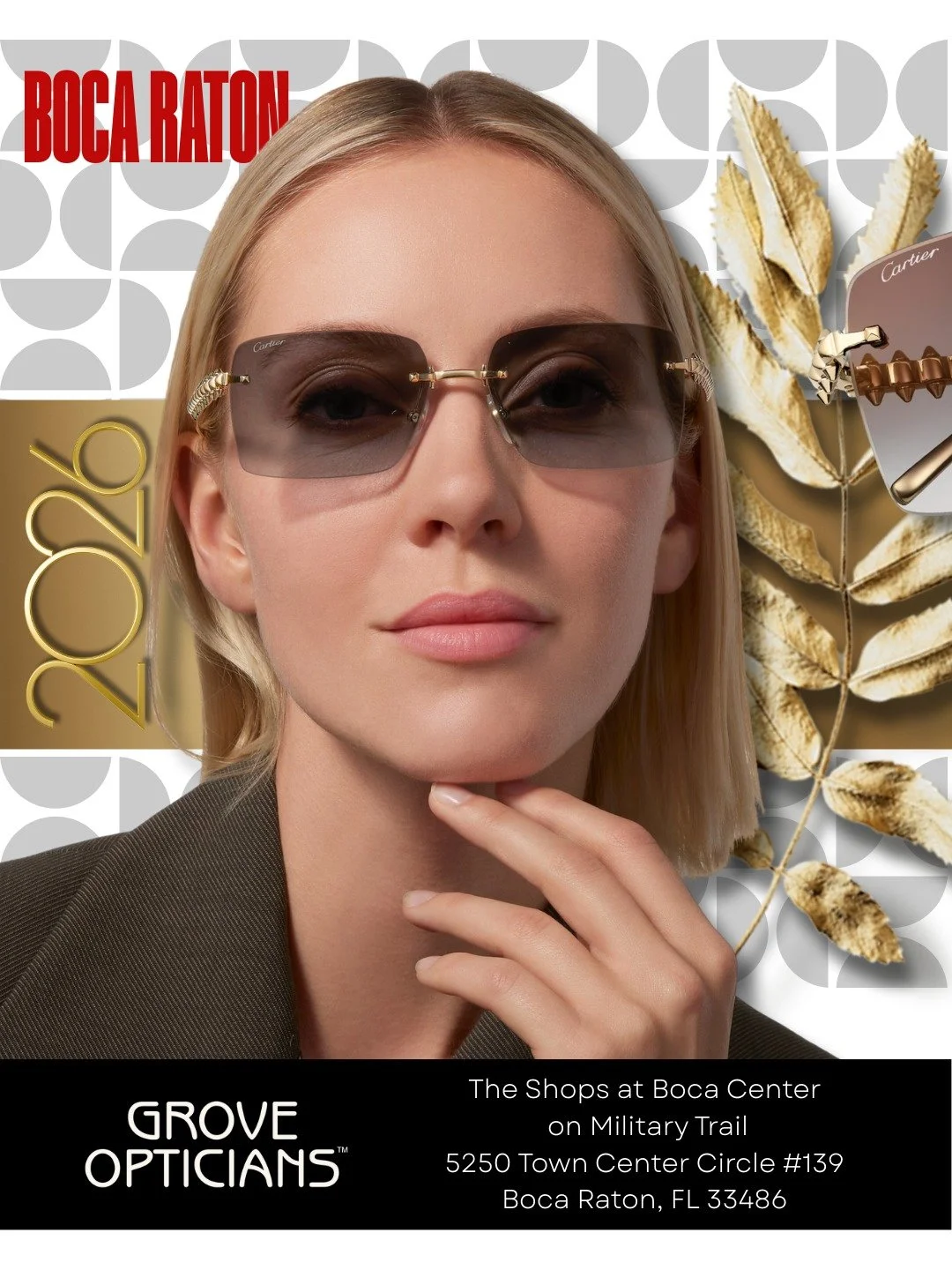 Clash de Cartier jewelry codes, such as studs and clous carr&eacute;s, lend elegance and style to this new eyewear collection. Precious creations that reflect the duality of the emblematic Cartier jewelry world.

Clash de Cartier sunglasses, rimless 