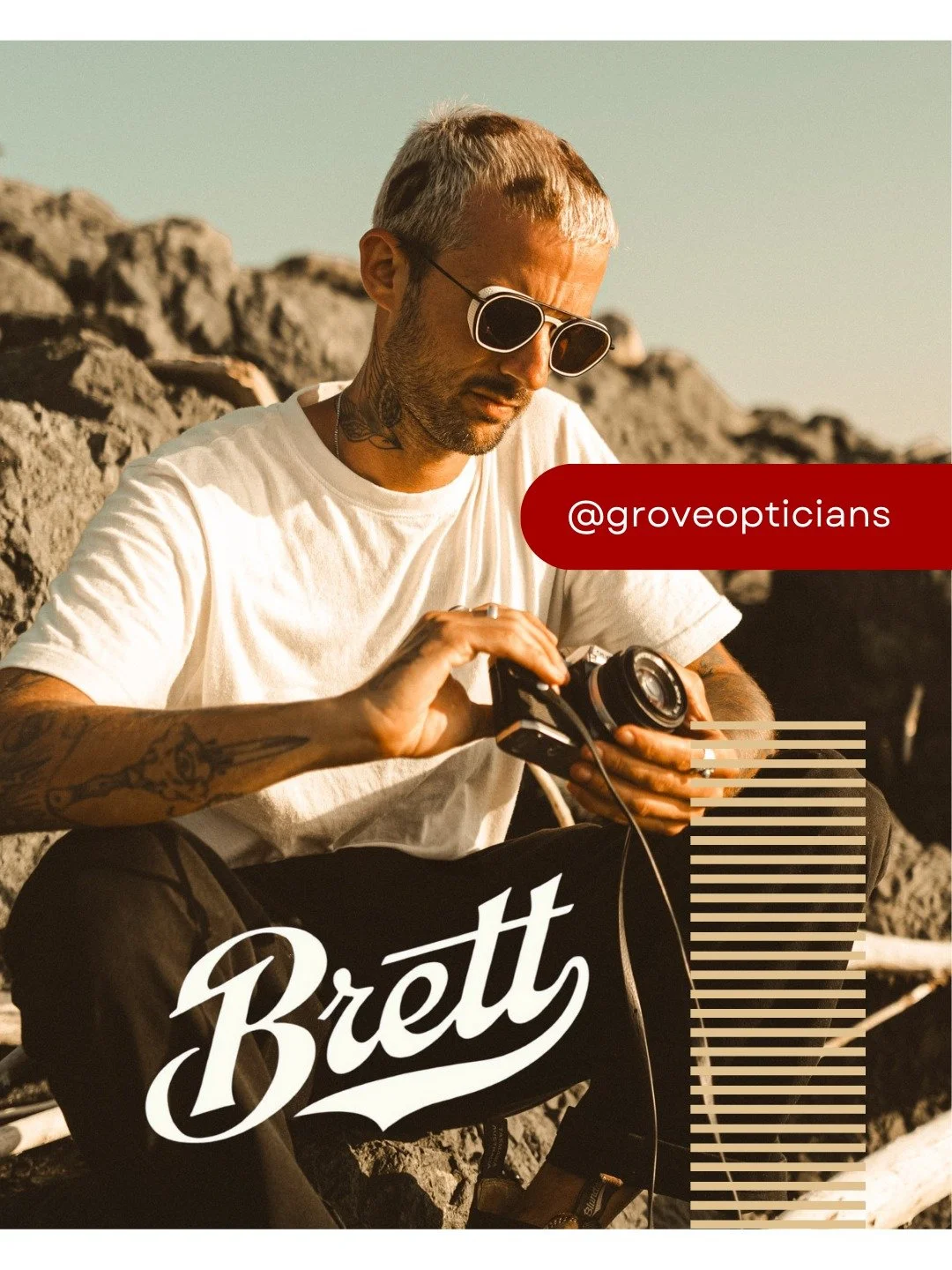 The encounter between the BRETT eyewear brand and the Wheels &amp; Waves festival gave birth to an exclusive model that carries their common values. Its contrasting lines, formed by the matte cap and patinated steel, create an inimitable style.

Its 