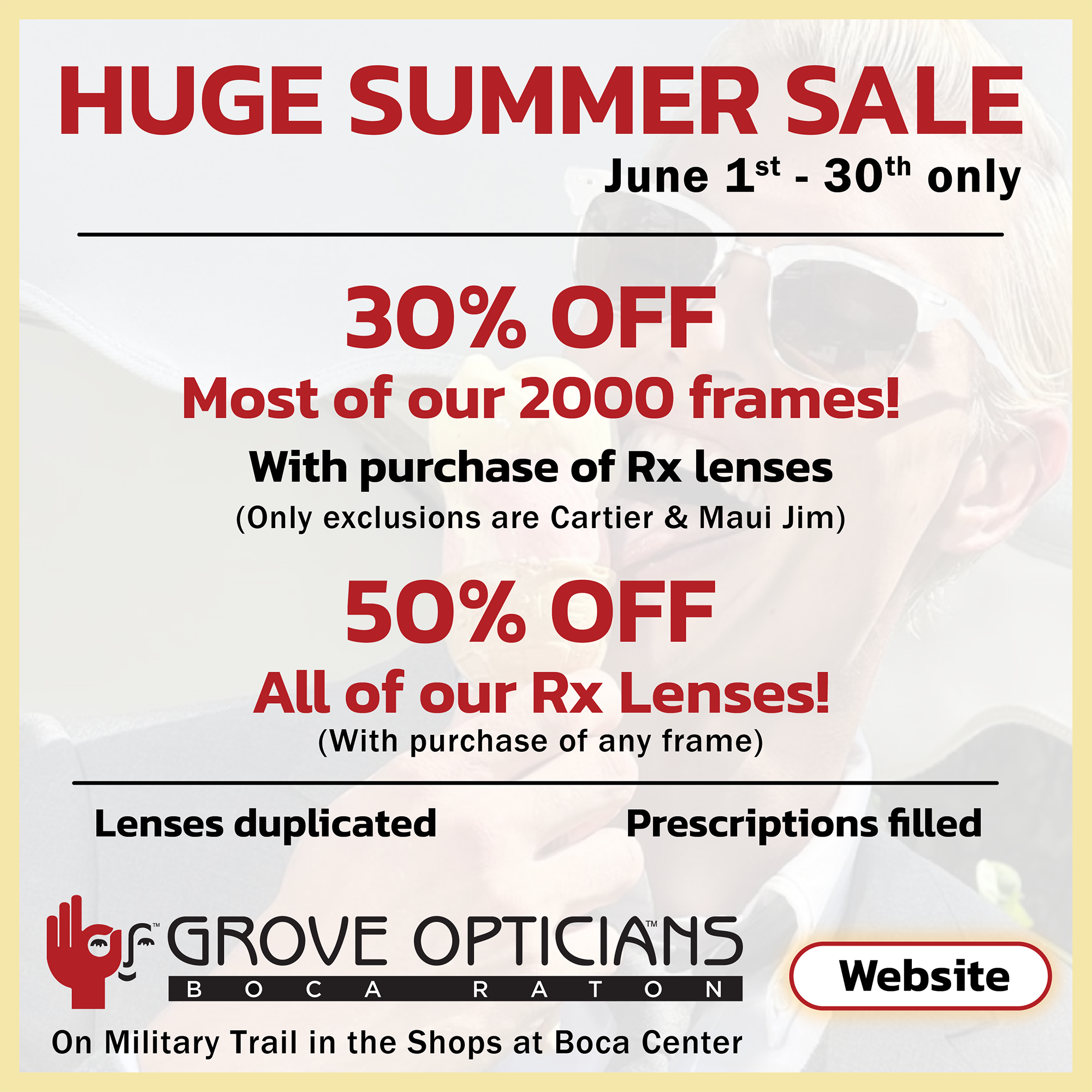 Grove Opticians Scoop Up Huge Summer Savings