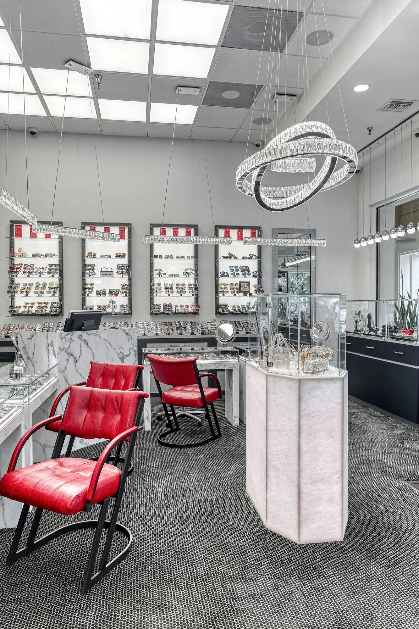 In store at Grove Opticians, Boca Center