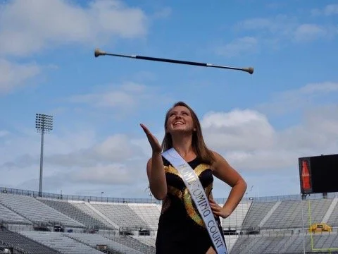 Claire action shot from Miss UCF competition photoshoot