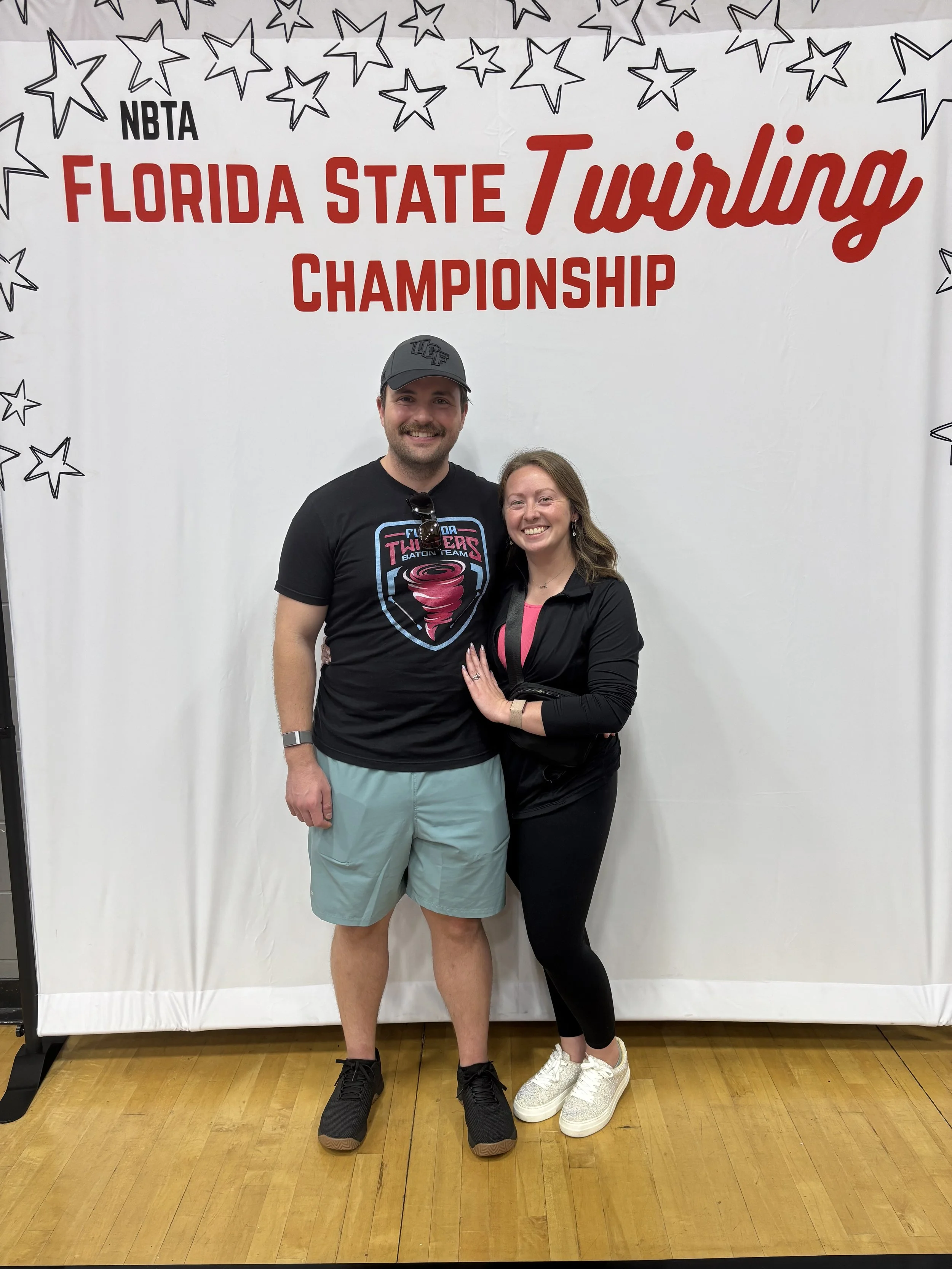 Claire and Brad at NBTA Florida State Twirling Championship 25'