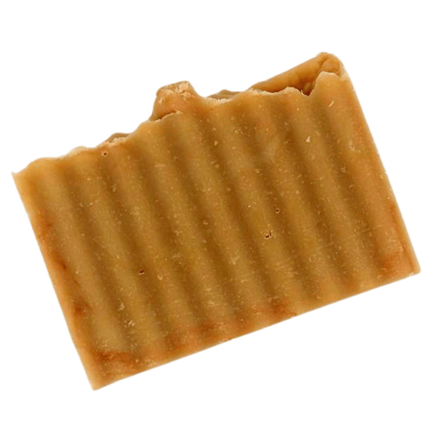 Red Apple - bright, juicy, lightly sweet - ridged bars, creamy beige with red swirls - bar laying on side, viewed from top