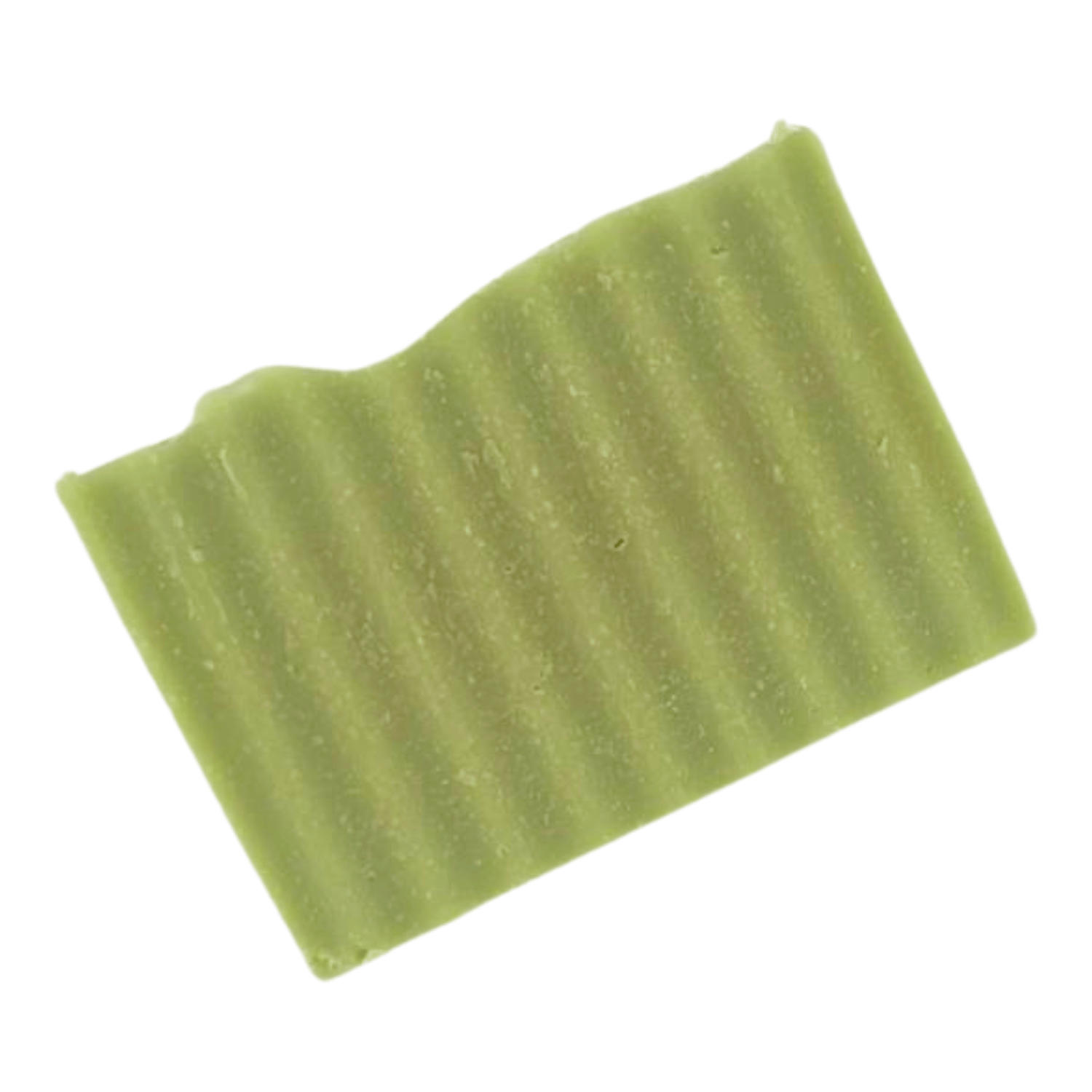 Nature's Polish Moroccan Mint - This farm-inspired bar combines natural pumice for gentle exfoliation with avocado oil, beeswax, and honey to nourish and soften skin_unwrapped bar viewed from above