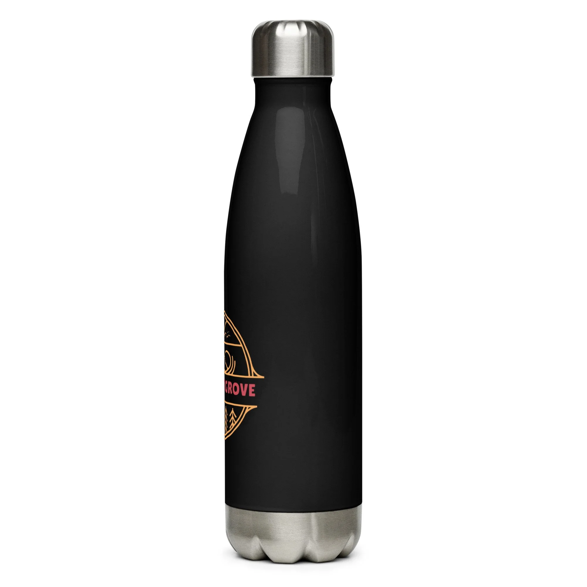 Twilight Grove Trail Bottle black stainless steel water bottle side view
