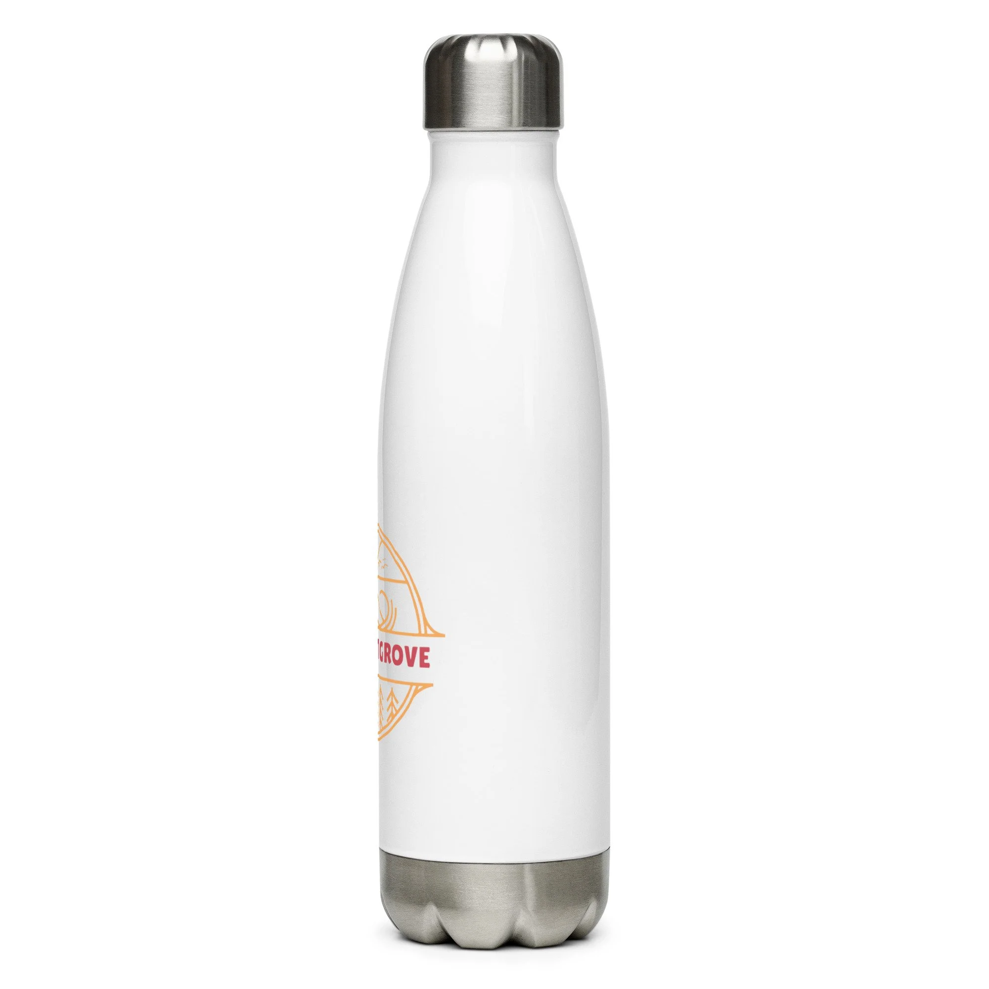 Twilight Grove Trail Bottle white stainless steel water bottle side view