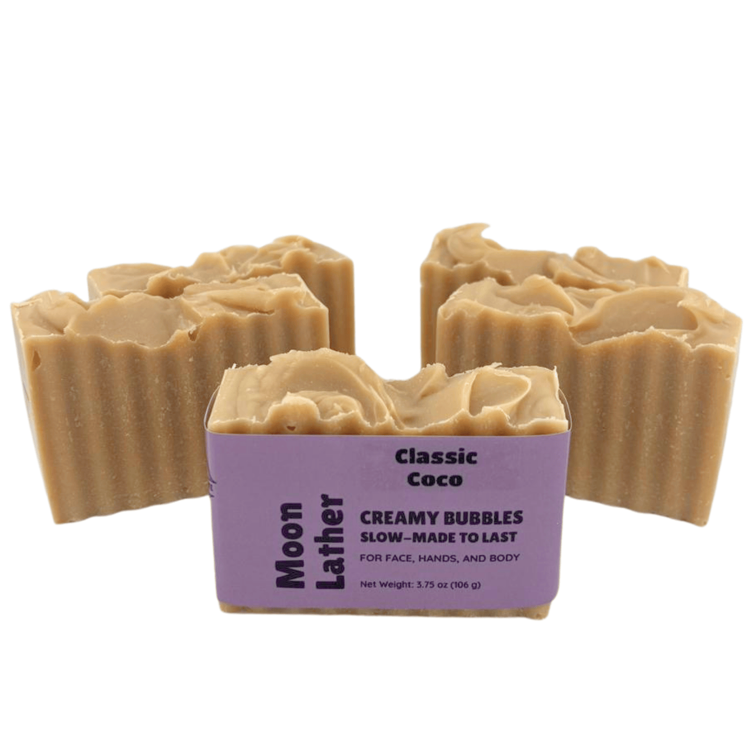 Classic Coco - This farm-inspired bar combines natural pumice for light exfoliation with mango butter for a long-lasting moisturizing soap_standing bars