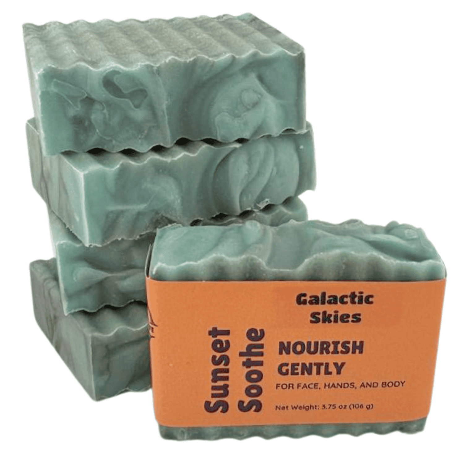 Galactic Skies - This farm-inspired bar combines natural pumice for gentle exfoliation with avocado oil, beeswax, and honey to nourish and soften skin_stacked bar