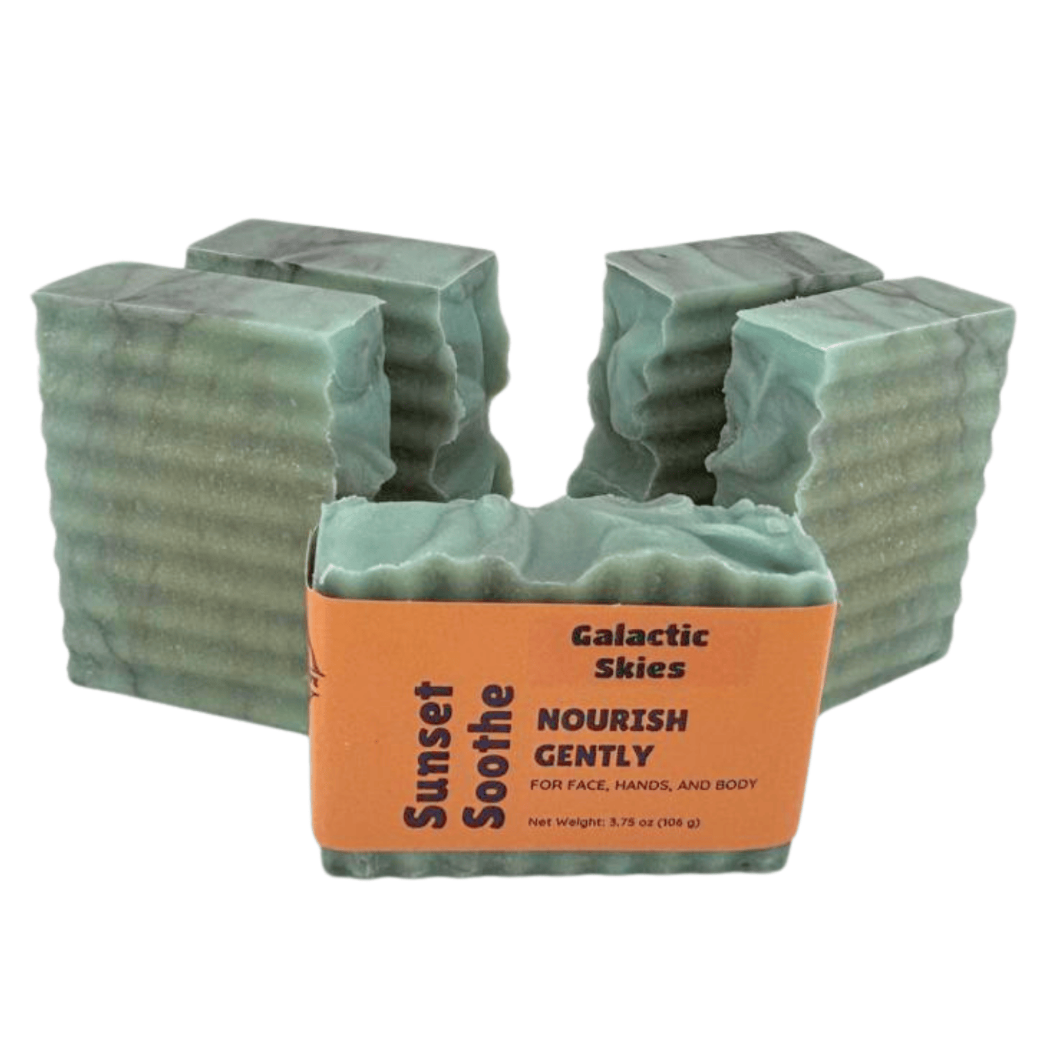 Galactic Skies - This farm-inspired bar combines natural pumice for gentle exfoliation with avocado oil, beeswax, and honey to nourish and soften skin_bars on sides