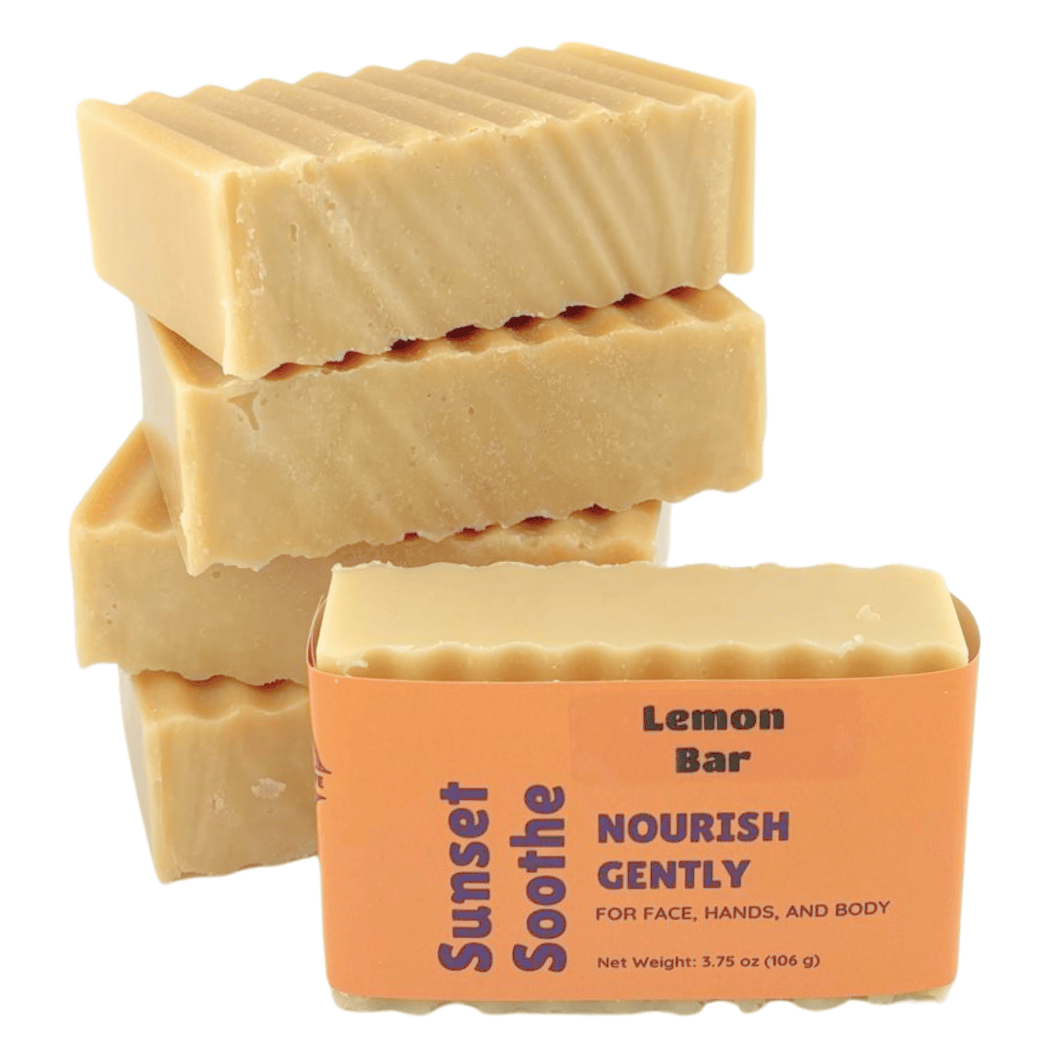 Lemon Bar - This farm-inspired bar combines natural pumice for gentle exfoliation with avocado oil, beeswax, and honey to nourish and soften skin_stacked bars