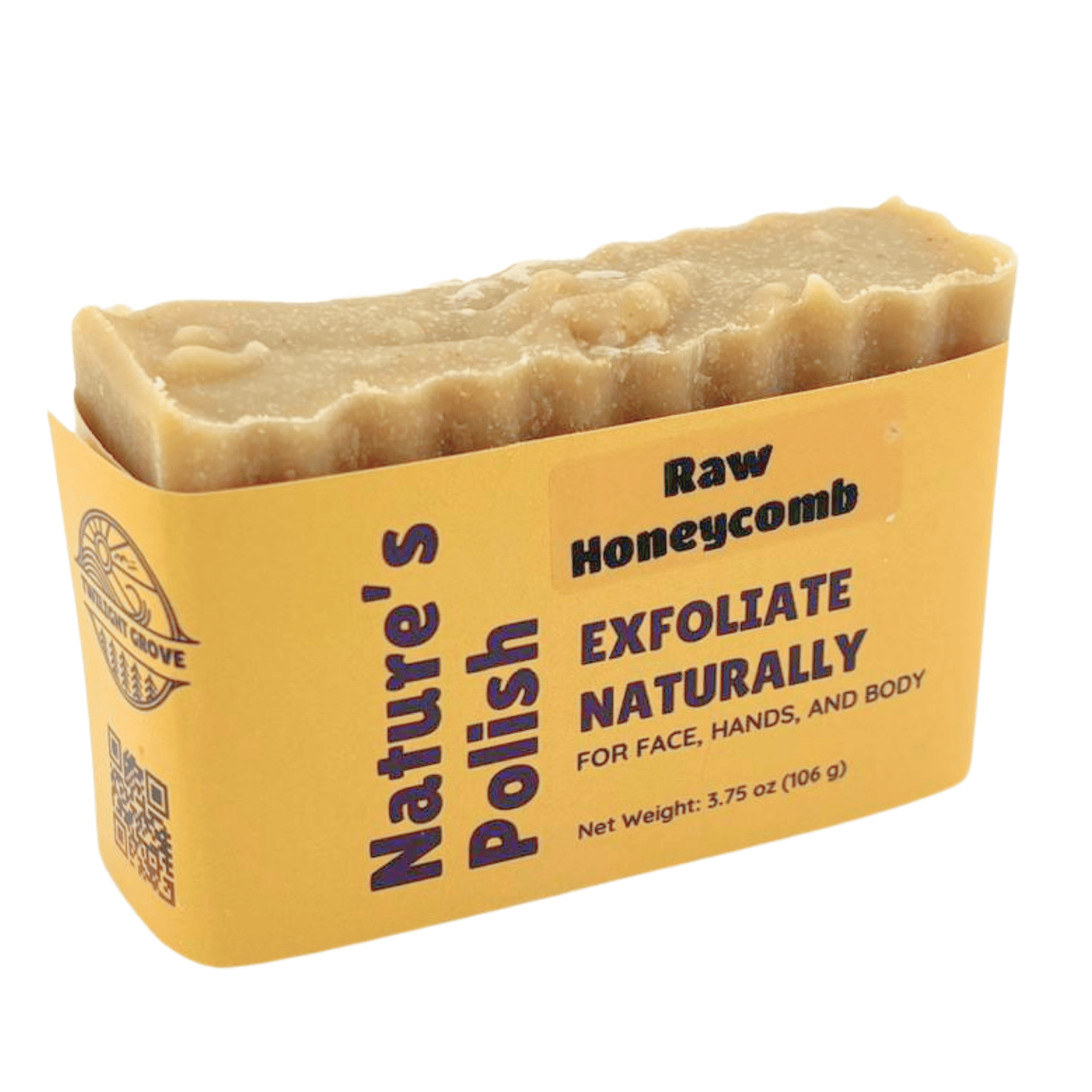 Handmade Raw Honeycomb exfoliating soap bar from the Nature's Polish collection featuring natural honey and beeswax for gentle exfoliation.