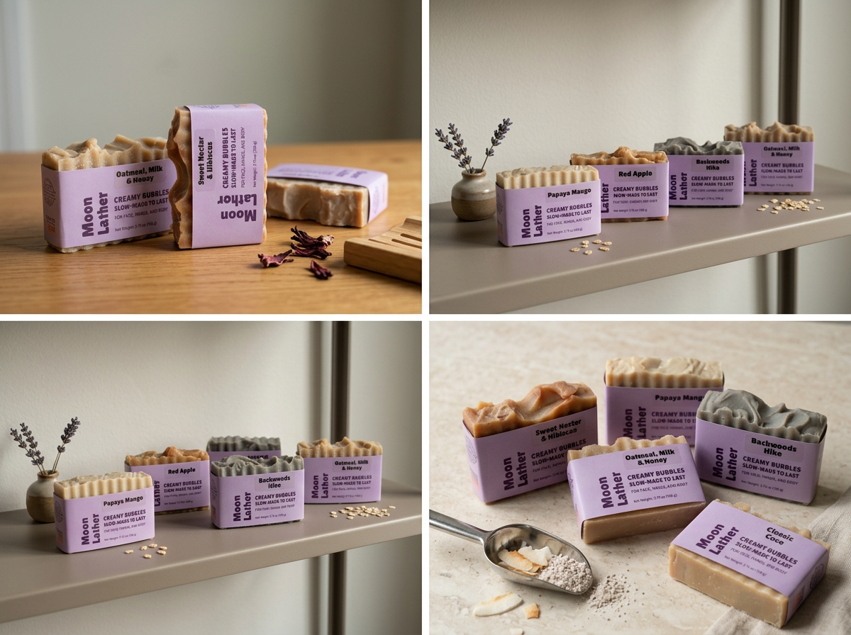 Moon Lather Handmade Soap  |  Moisturizing Bar with Gentle Pumice