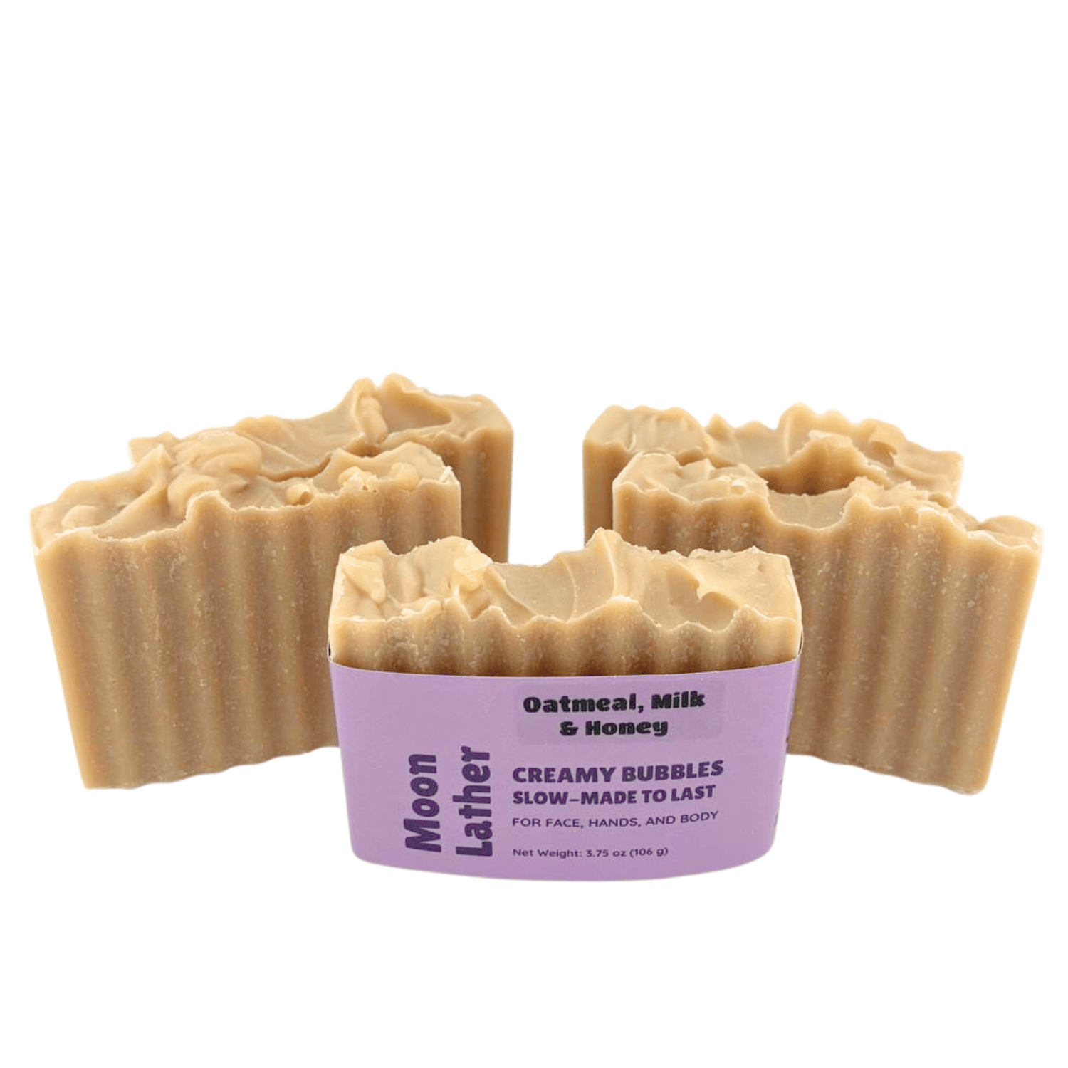 Oatmeal Milk & Honey - This farm-inspired bar combines natural pumice for light exfoliation with mango butter for a long-lasting moisturizing soap_standing bars
