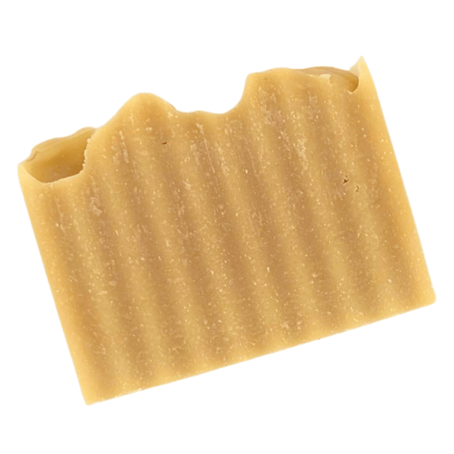 Unwrapped Southern Peach Nature's Polish soap bar highlighting handcrafted texture and natural exfoliating soap finish.