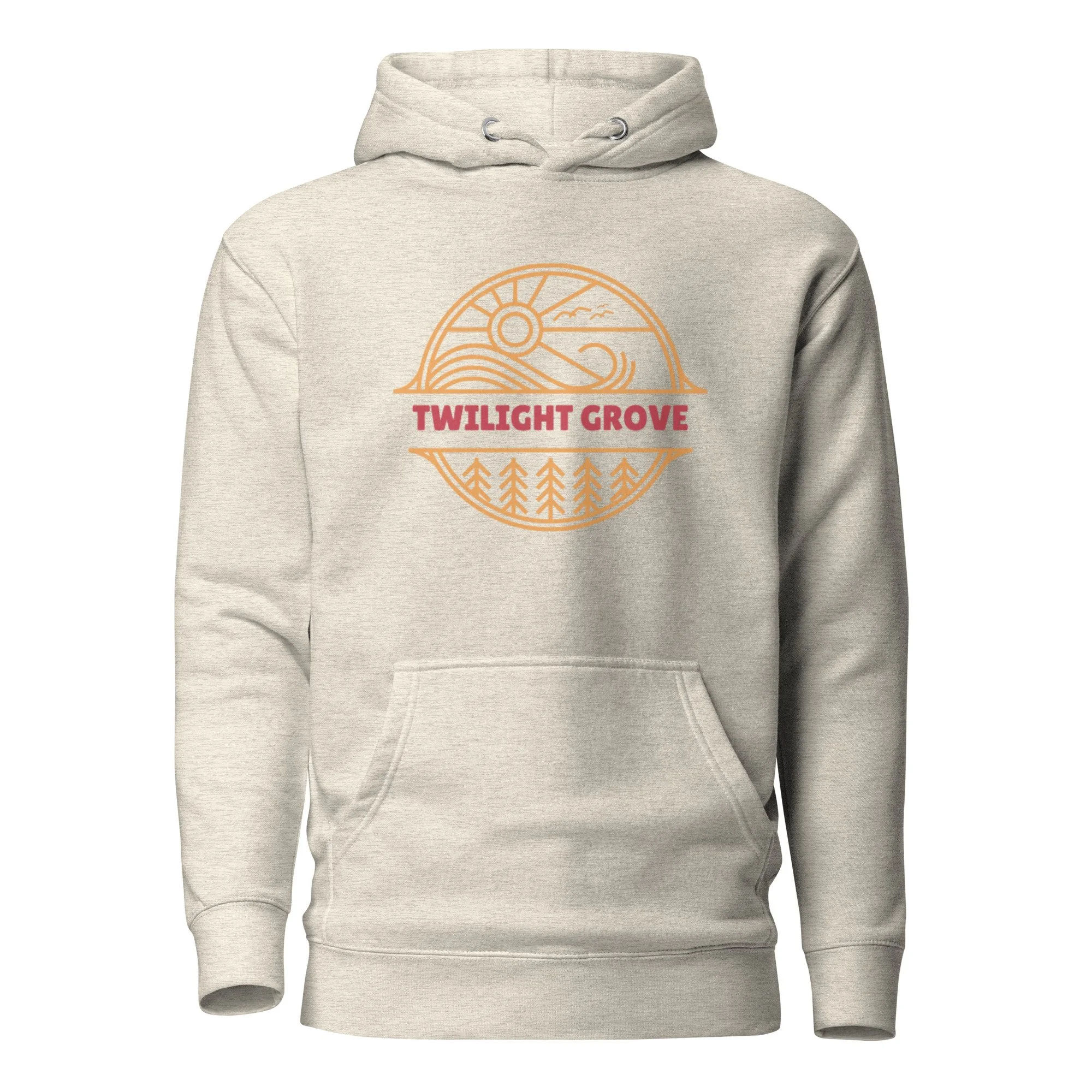 Twilight Grove Campfire Hoodie in Oatmeal Heather, front view