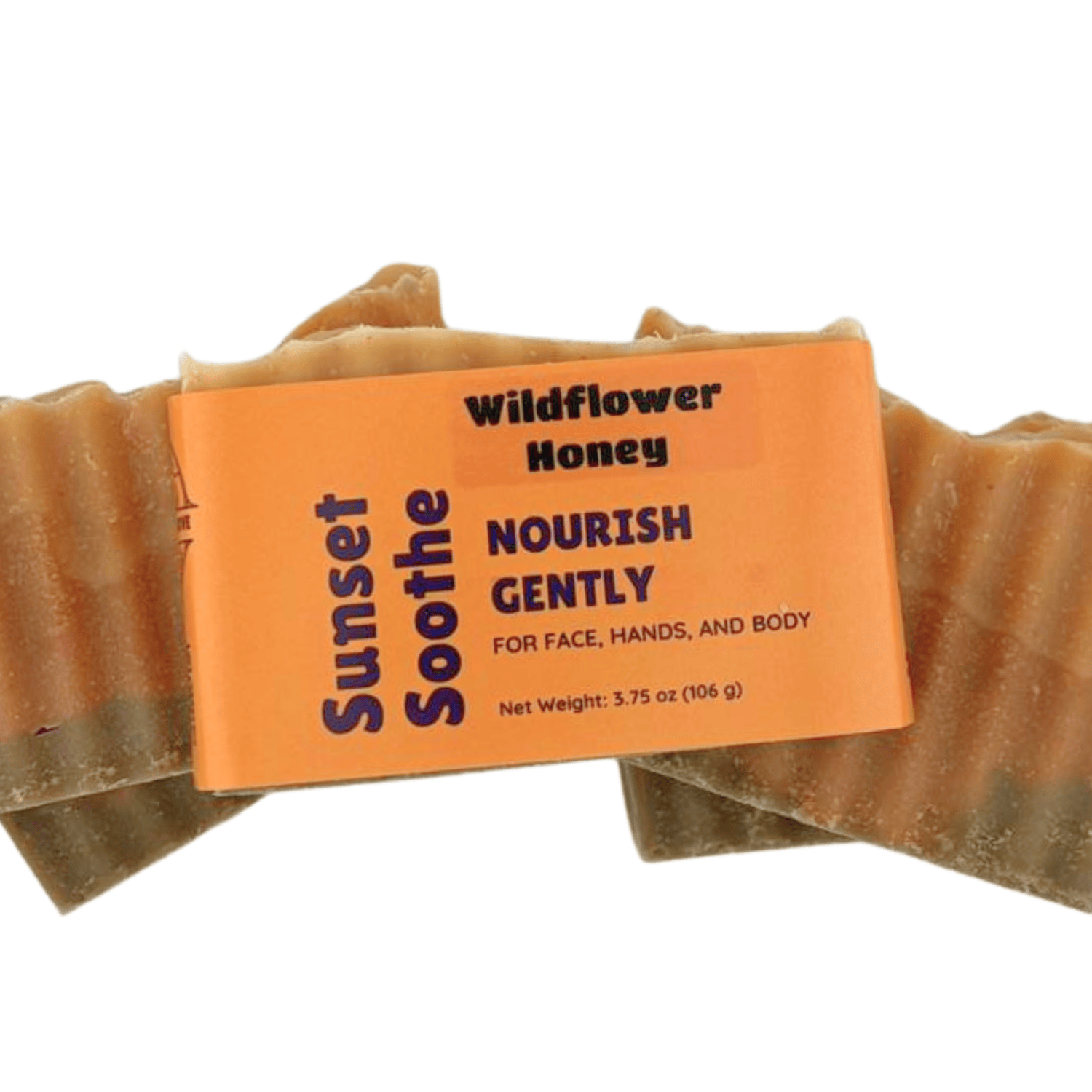 Wildflower Honey - This farm-inspired bar combines natural pumice for gentle exfoliation with avocado oil, beeswax, and honey to nourish and soften skin_wrapped bar on stack