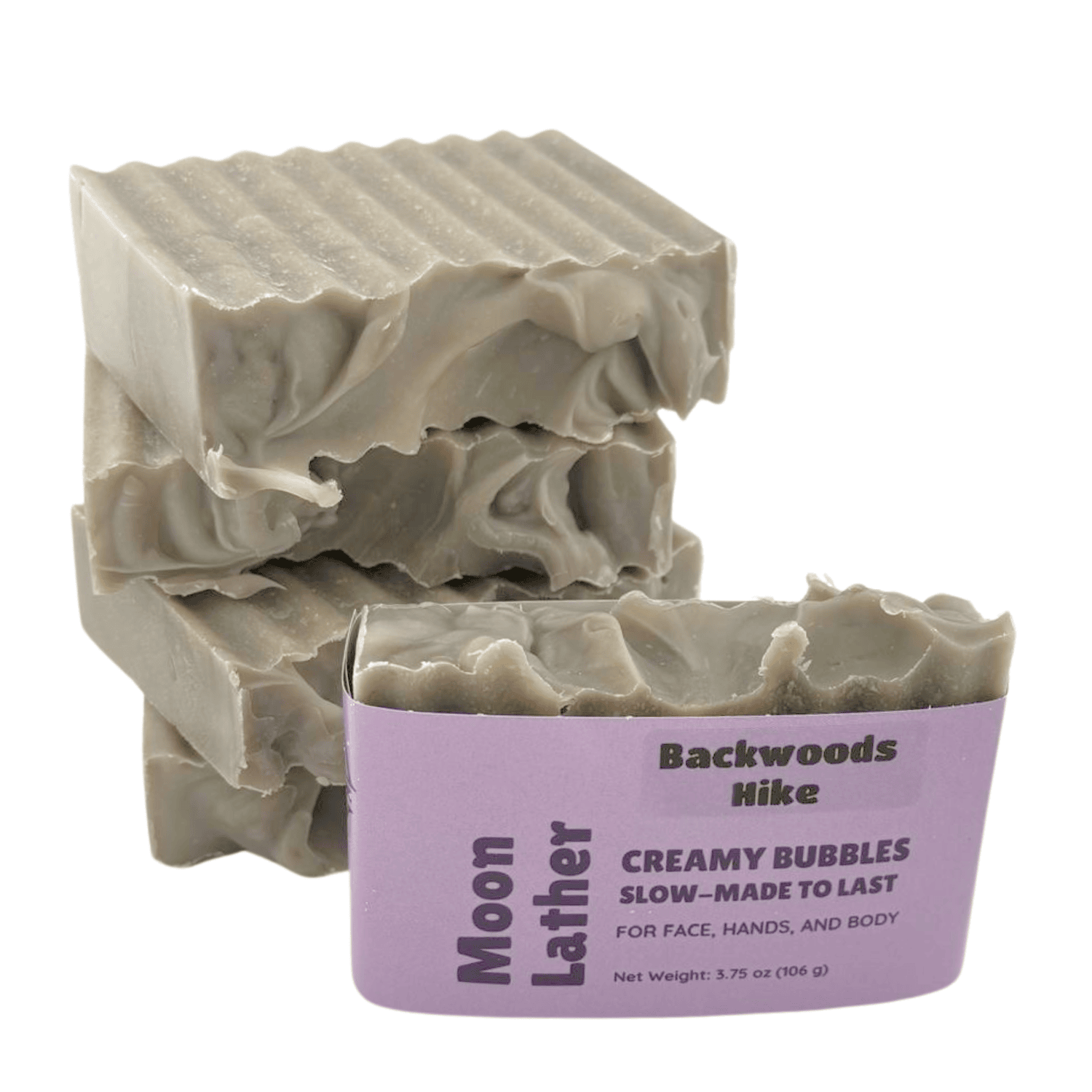 Backwoods Hike - This farm-inspired bar combines natural pumice for light exfoliation with mango butter for a long-lasting moisturizing soap_stacked