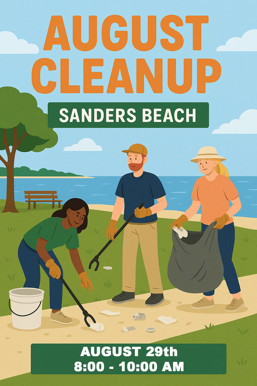 August Cleanup Event - Sanders Beach