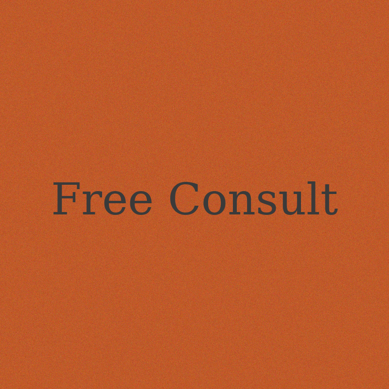 Graphic square in brand colors labeled Free Consult.