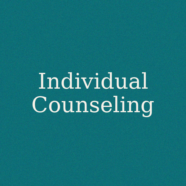 Graphic square in brand colors labeled Individual Counseling.
