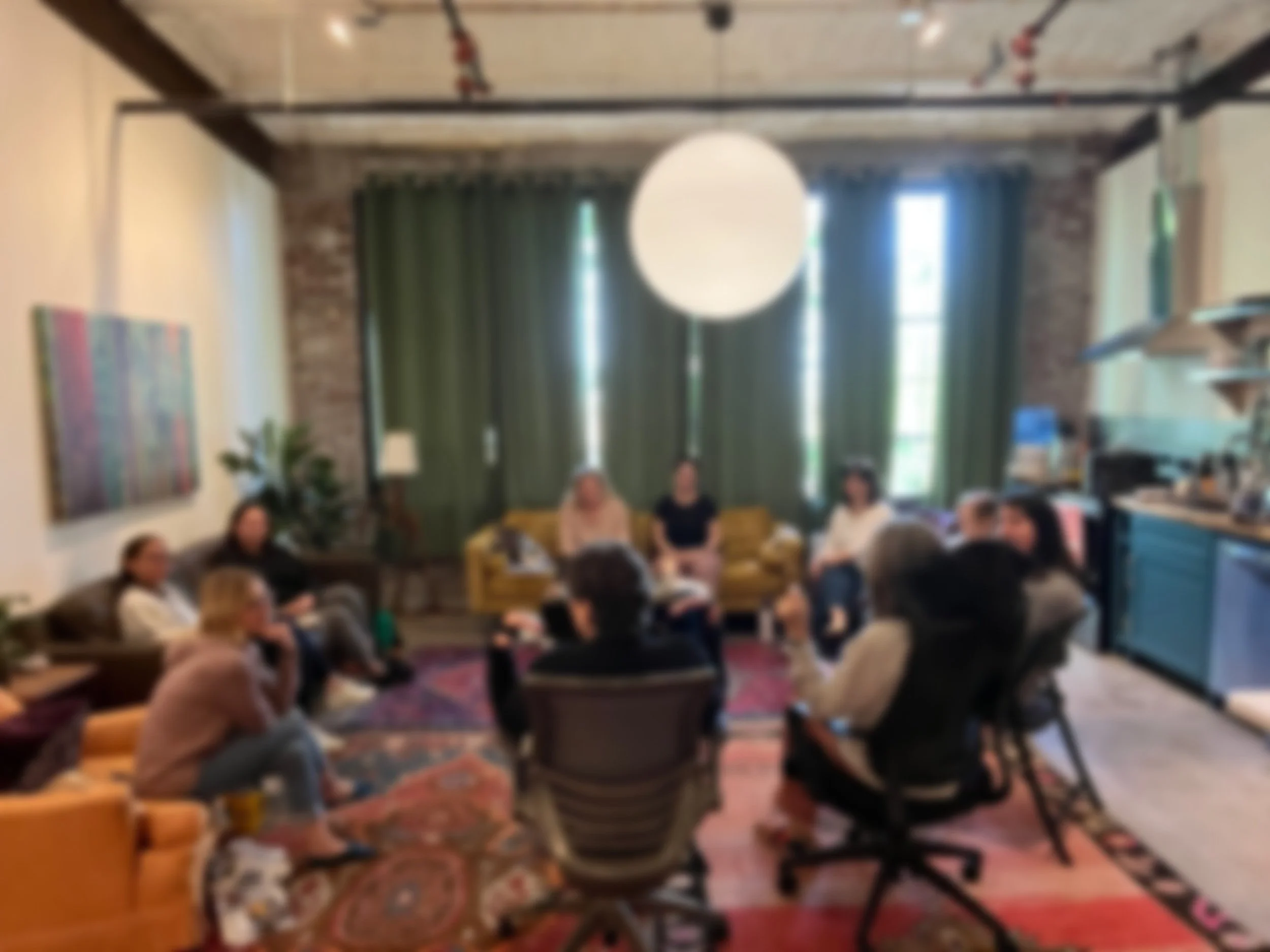 Group gathered for reflective practice and supportive learning.