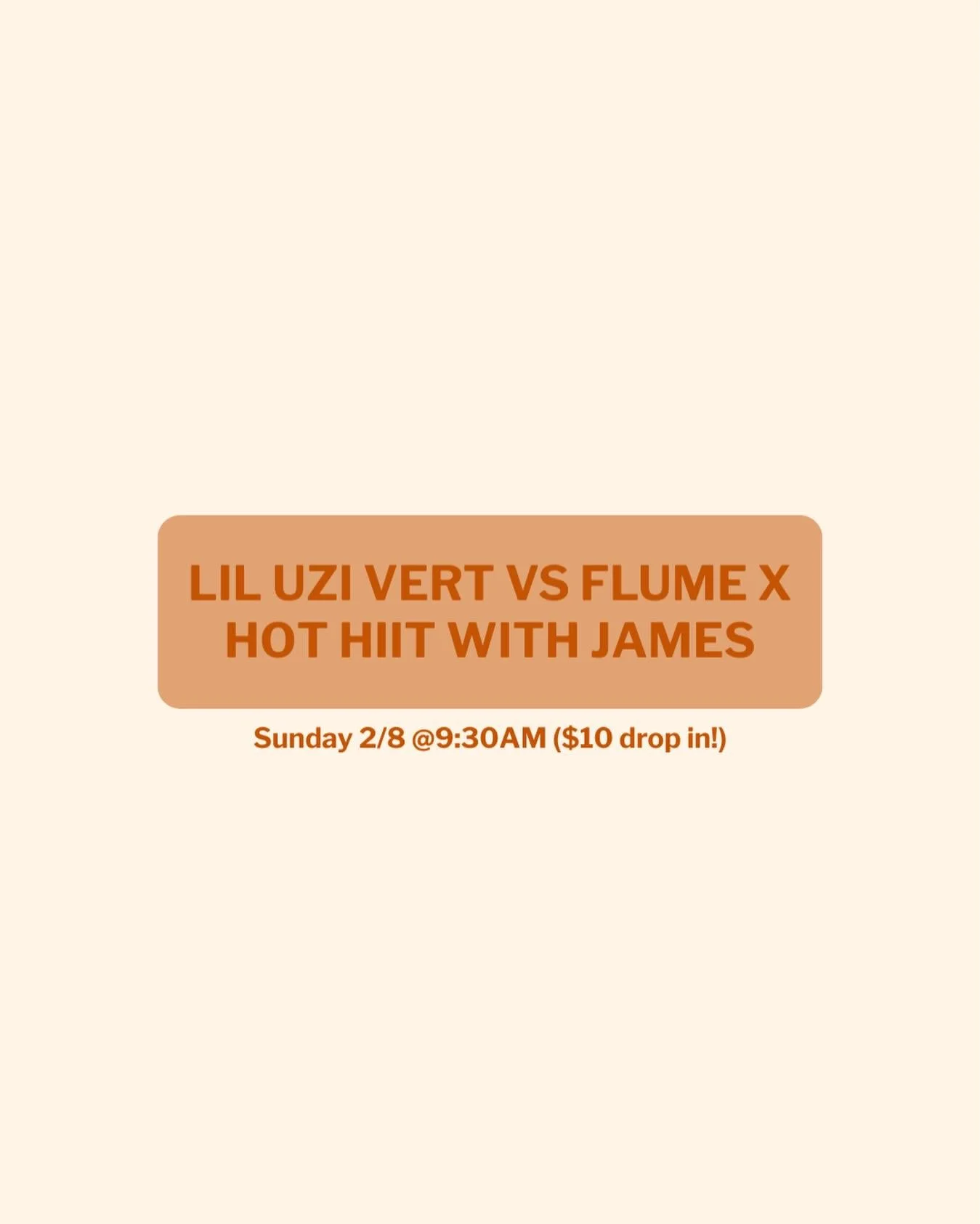 Join us this Sunday for a Lil Uzi Vert vs Flume themed hot hiit class with James!! 

Book your spot now, you won&rsquo;t want to miss this one!! 🪩✨