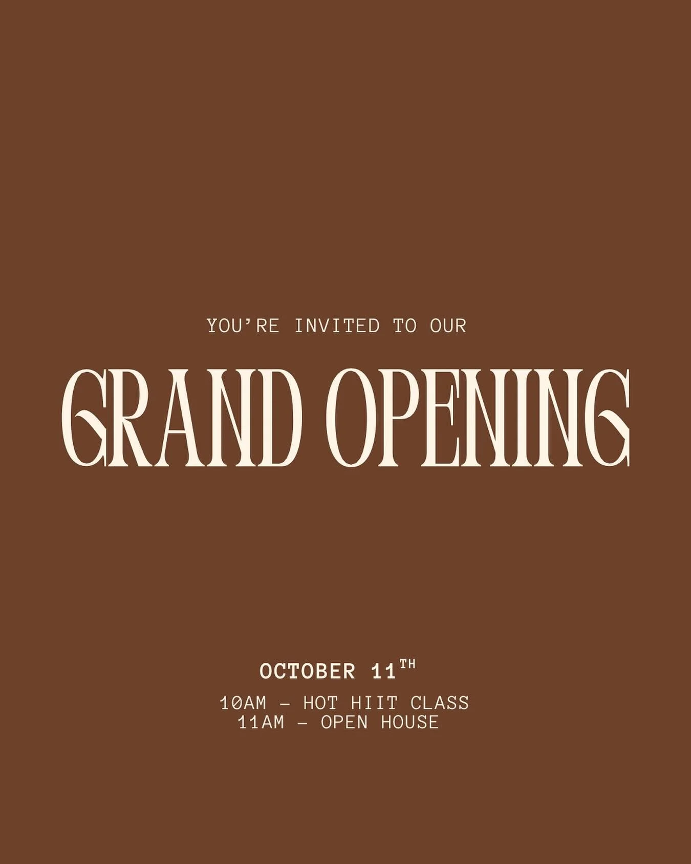 This Saturday, you&rsquo;re invited to the Ignite 419 grand opening!!

Join us for a $10 hot hiit class at 10am, then stick around for our 11am open house featuring: 

- pumpkin painting 
- food &amp; drinks
- raffles (must be present to participate)