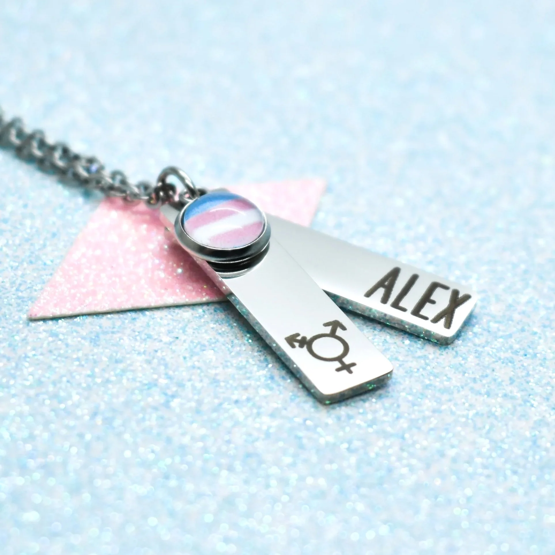 custom engraved transgender symbol jewellery