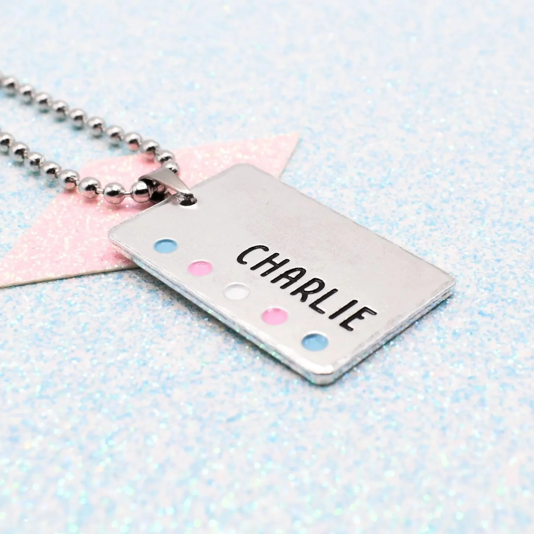 Custom transgender pendant with name or date engraving