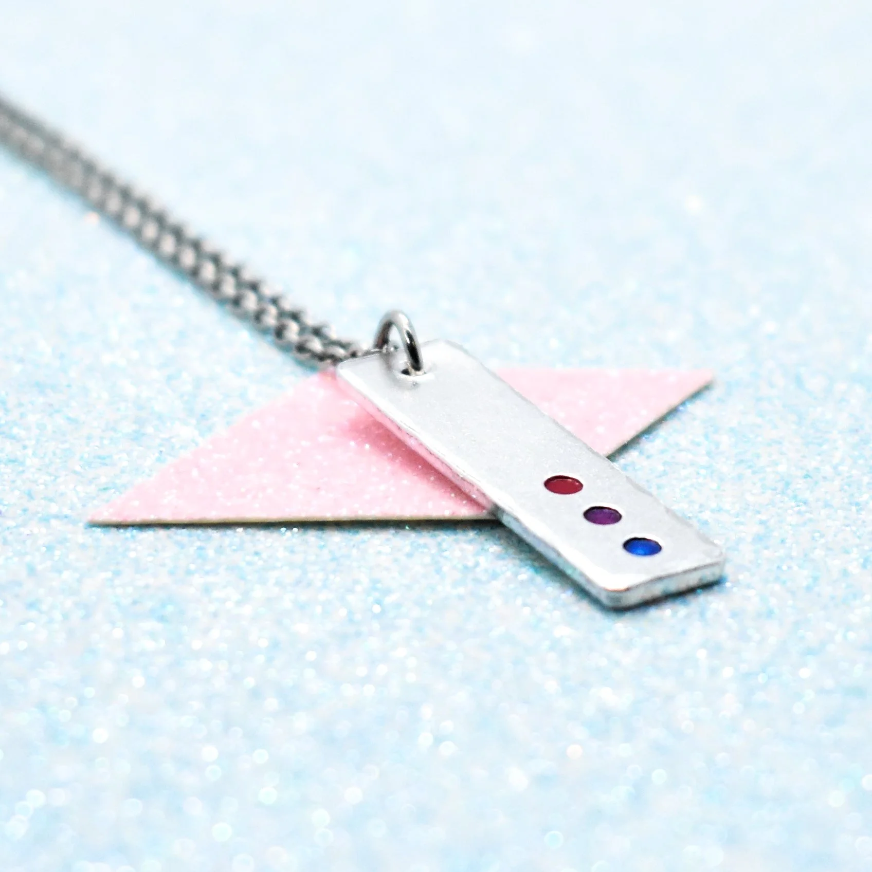 bi flag necklace LGBTQ+ pendant gift