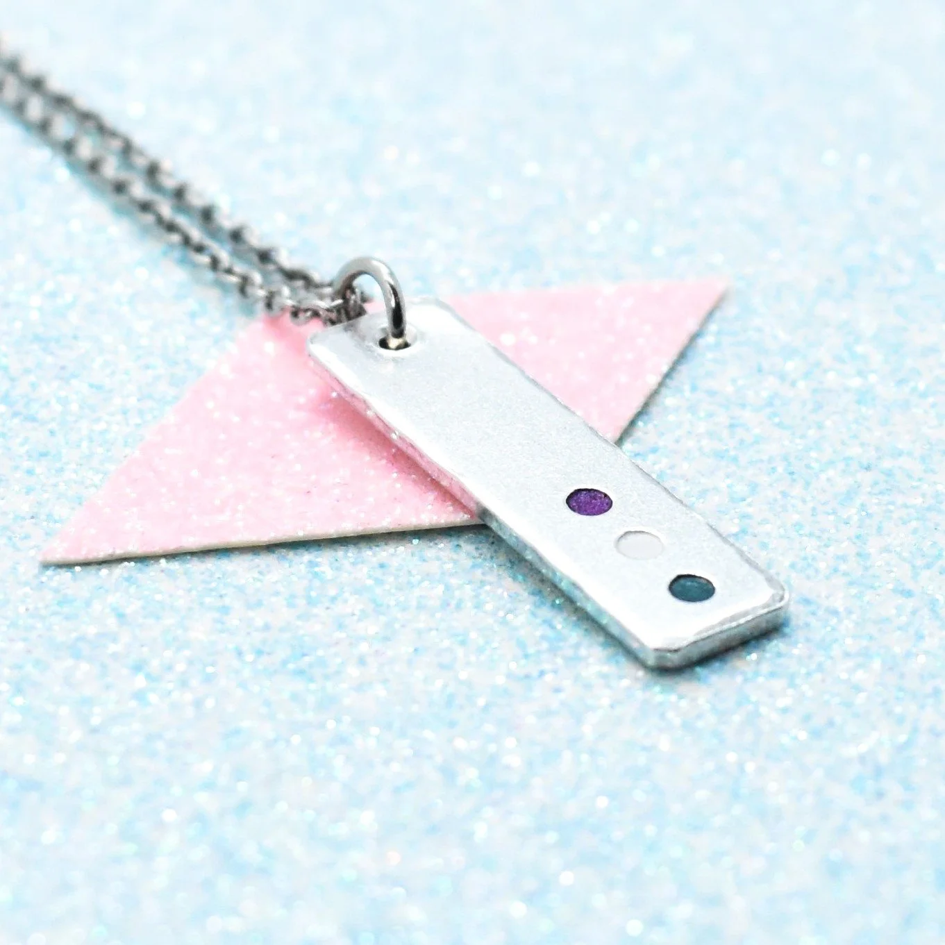 genderqueer pride necklace enamel jewellery