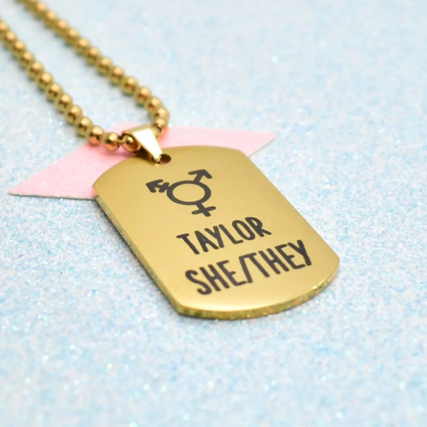 Transgender pendant personalised pride jewellery