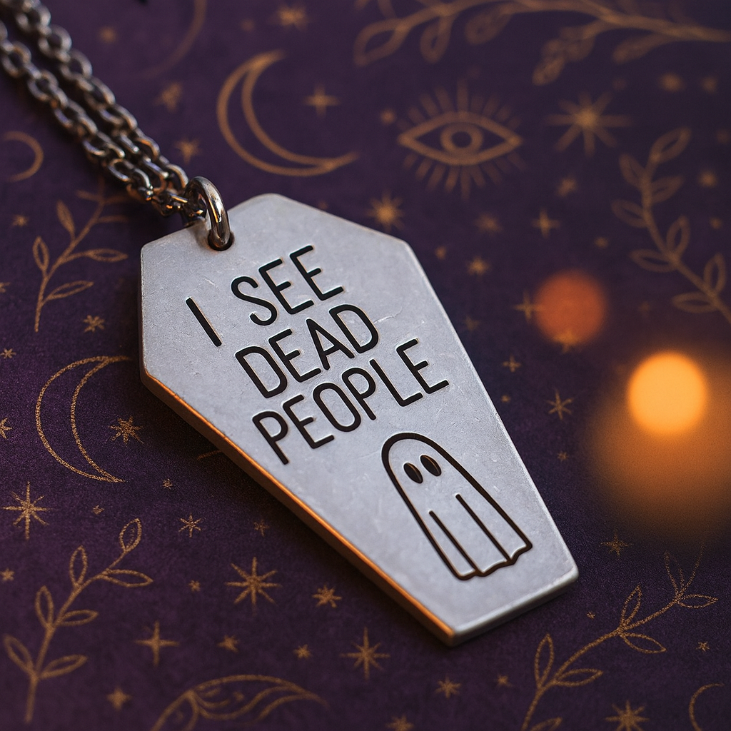 i see dead people coffin necklace gothic ghost jewellery
