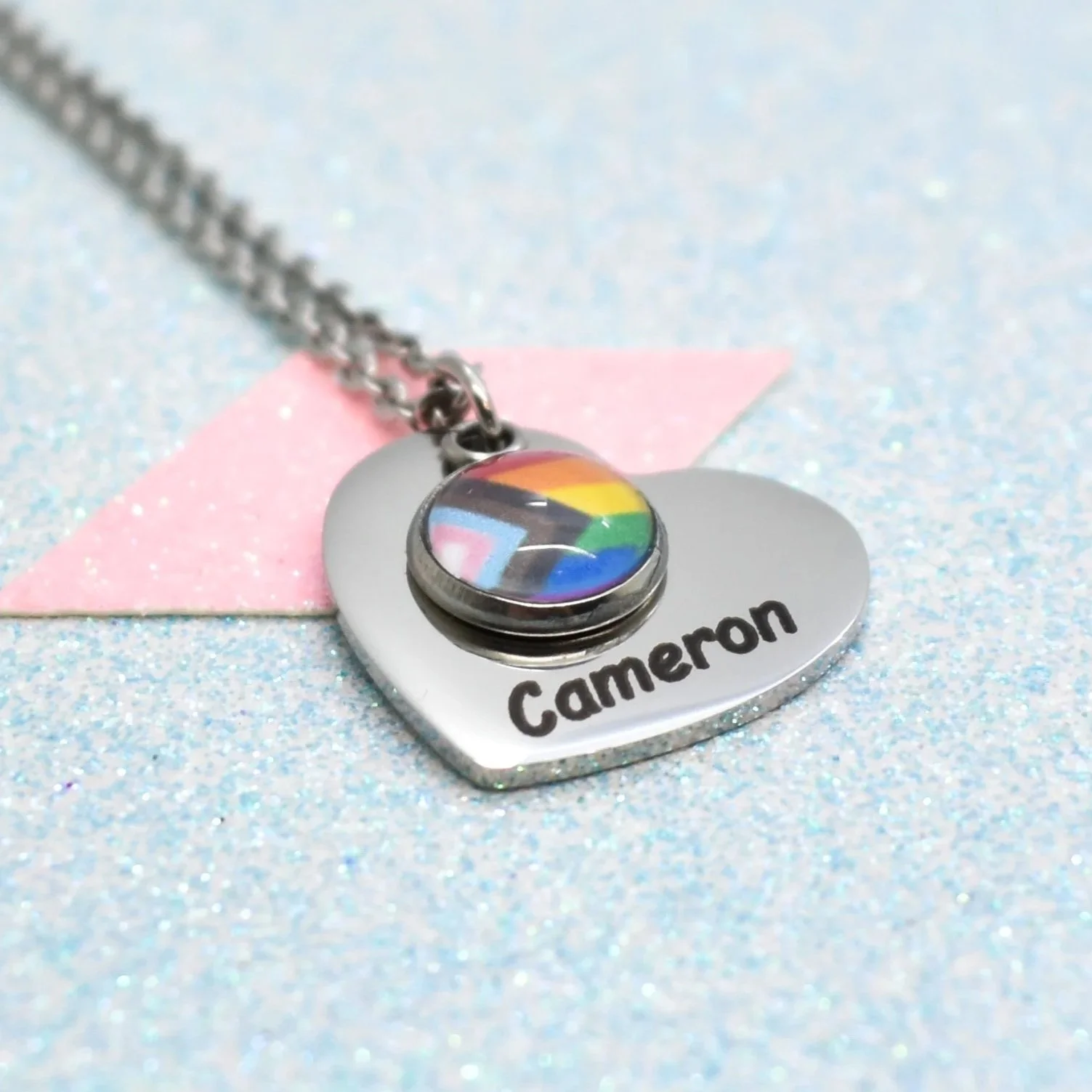personalised progress pride necklace