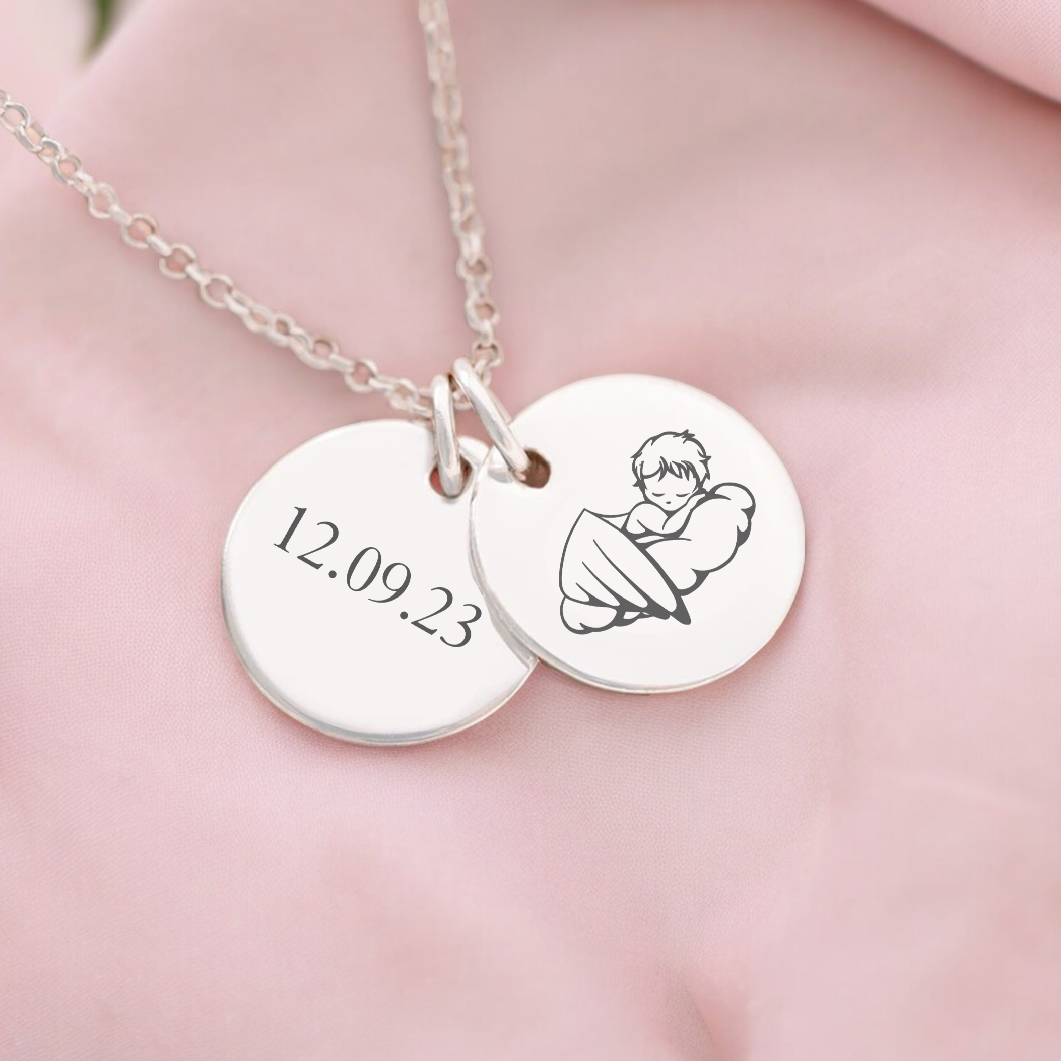 personalised angel baby memorial necklace
