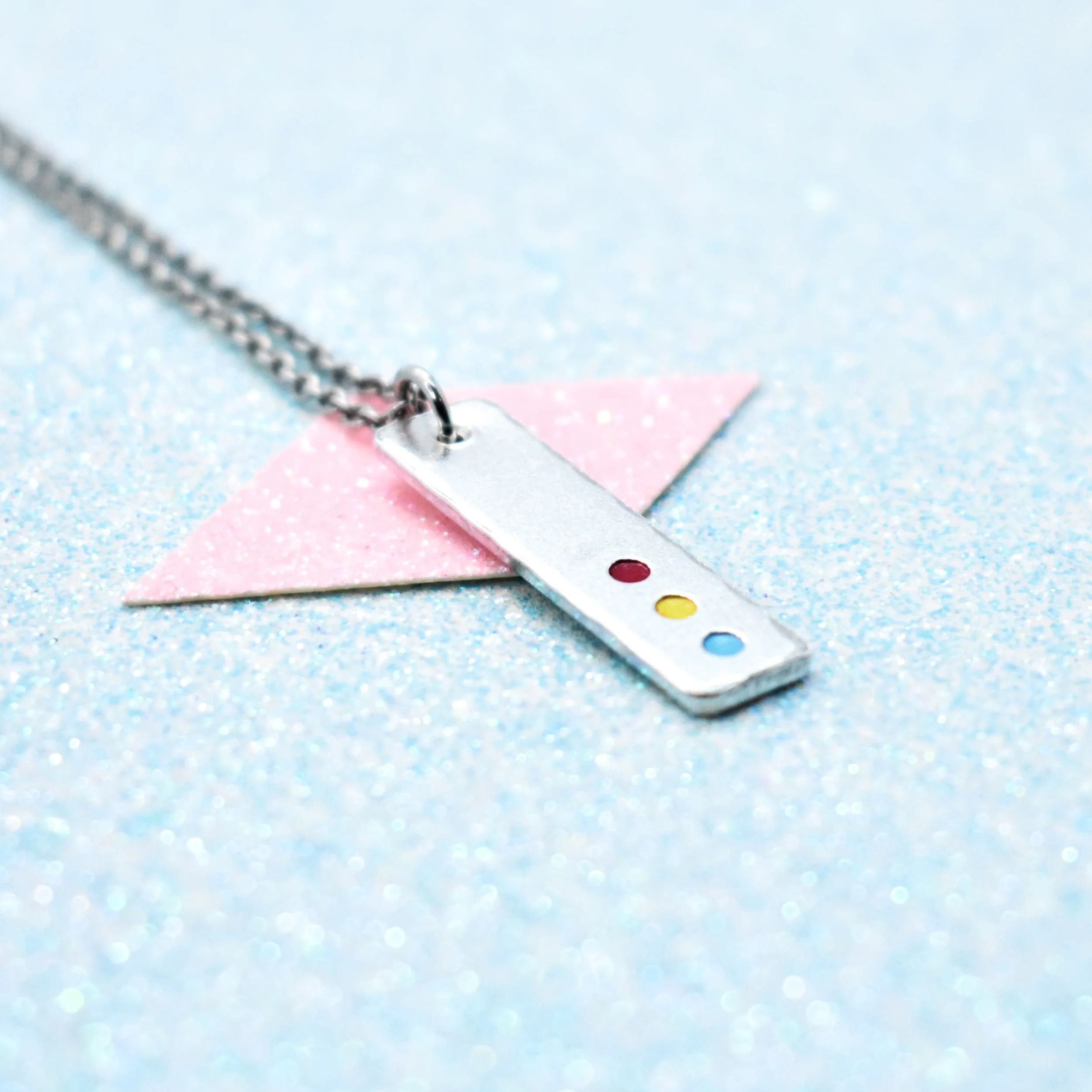 pansexual necklace LGBTQ+ inclusive love jewellery