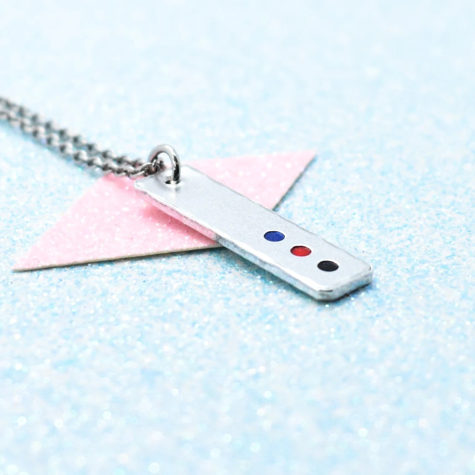 minimalist polyamorous flag necklace for pride