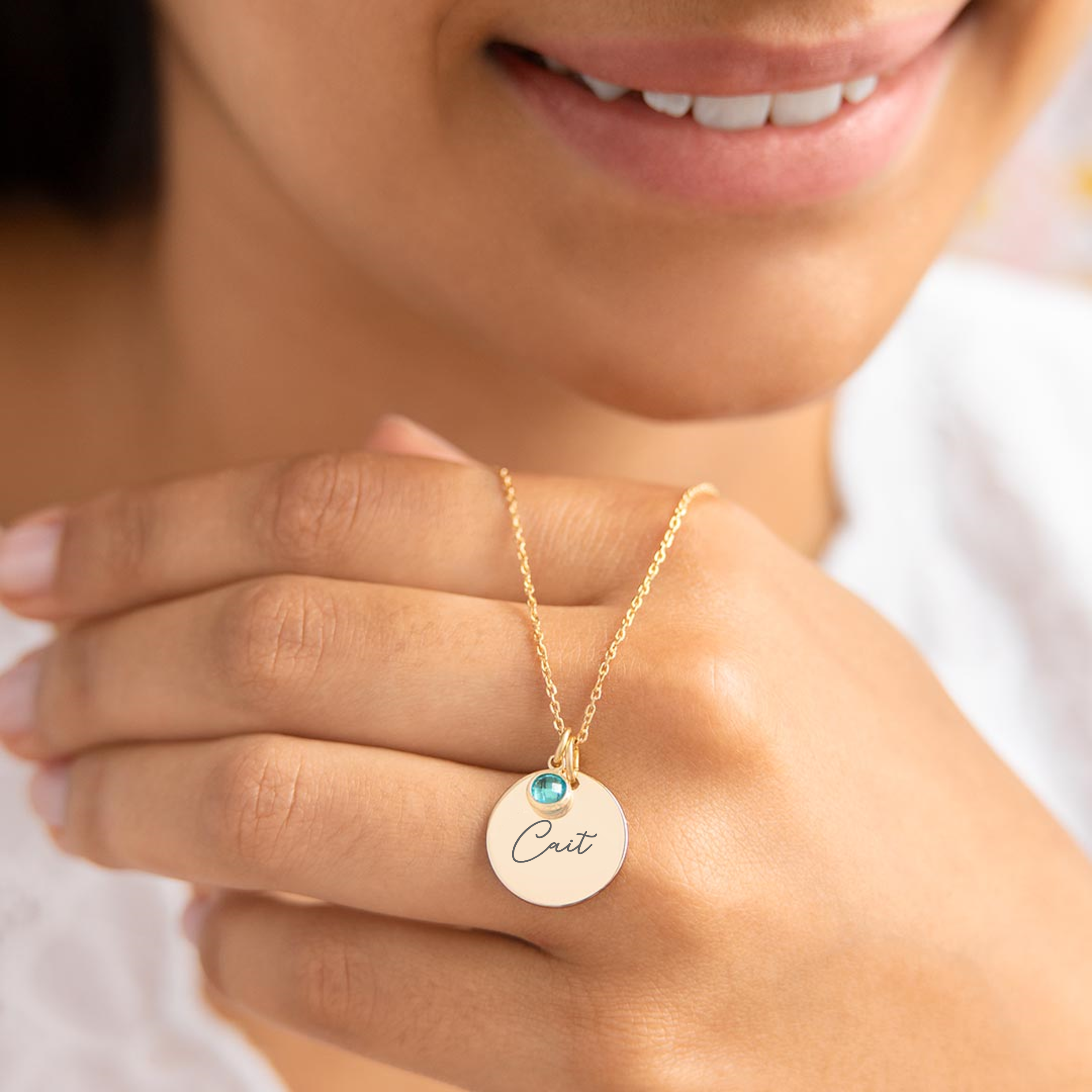 Unique custom name pendant necklace gift for her