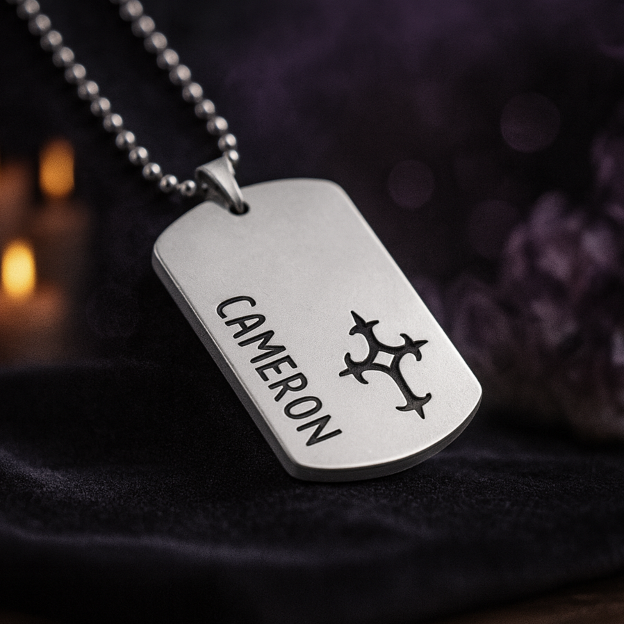 personalised crucifix necklace dog tag pendant