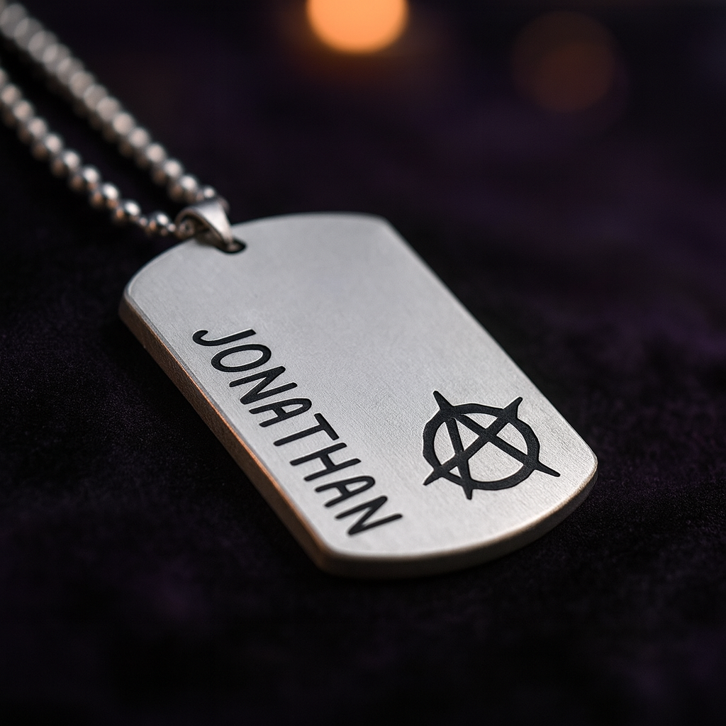 personalised anarchy necklace punk gothic jewellery